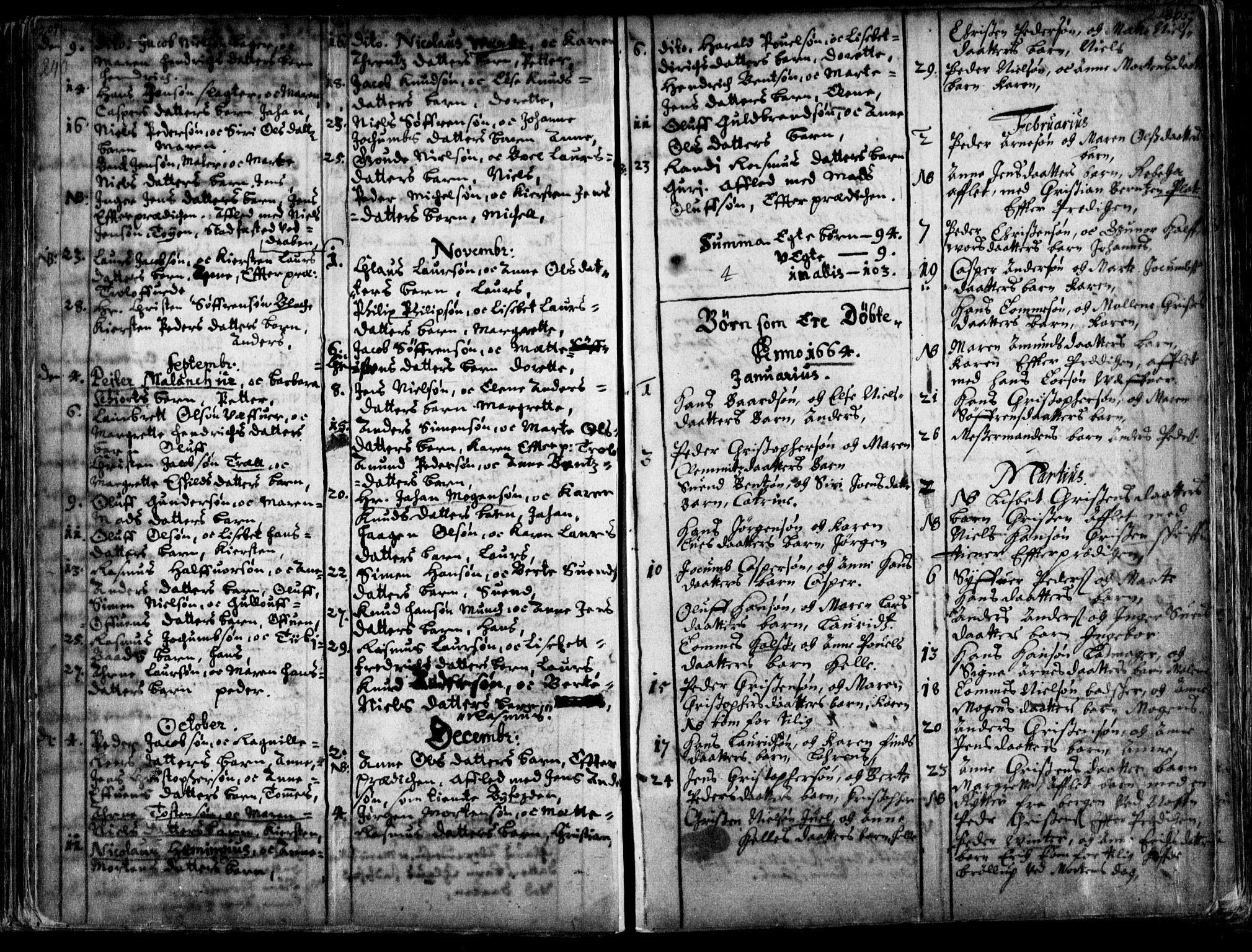 Oslo domkirke Kirkebøker, AV/SAO-A-10752/F/Fa/L0001: Parish register (official) no. 1, 1648-1704, p. 204-205