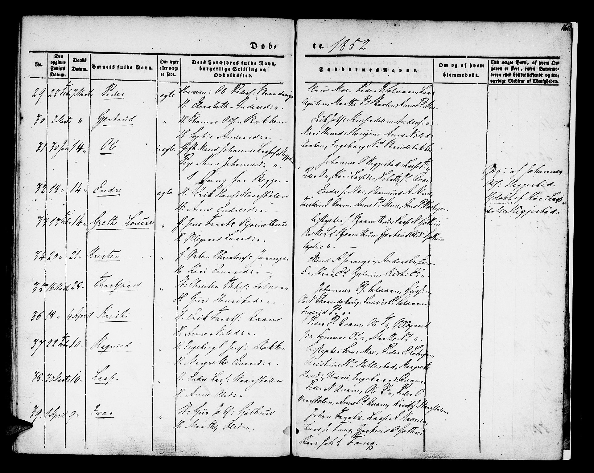 Hafslo sokneprestembete, AV/SAB-A-80301/H/Haa/Haaa/L0005: Parish register (official) no. A 5, 1834-1852, p. 160