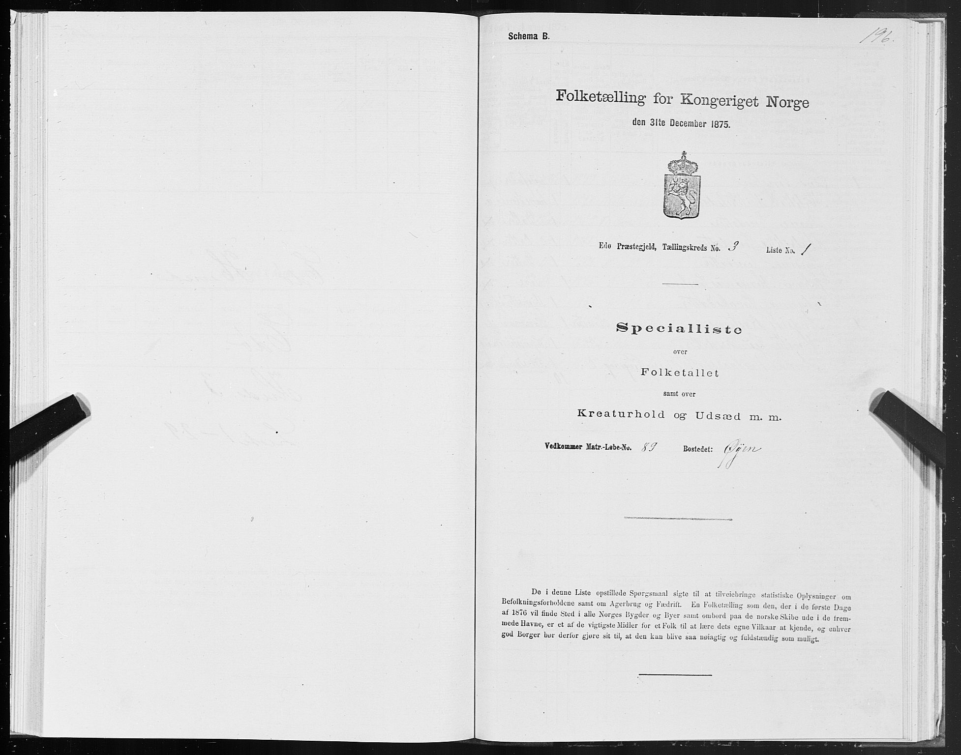 SAT, 1875 census for 1573P Edøy, 1875, p. 1196
