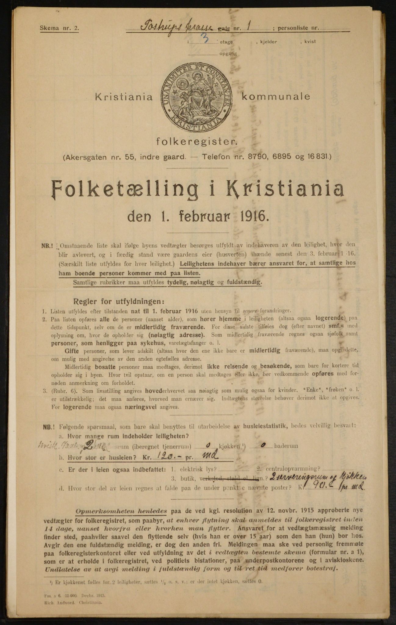 OBA, Municipal Census 1916 for Kristiania, 1916, p. 118352