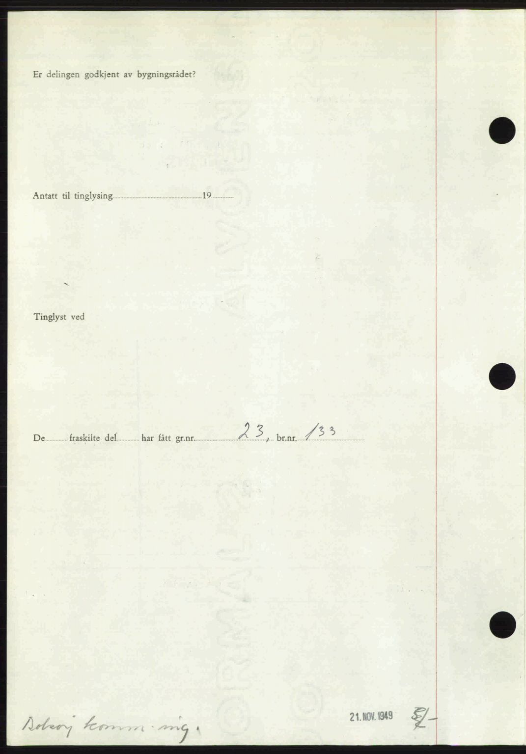 Romsdal sorenskriveri, AV/SAT-A-4149/1/2/2C: Mortgage book no. A31, 1949-1949, Diary no: : 3264/1949