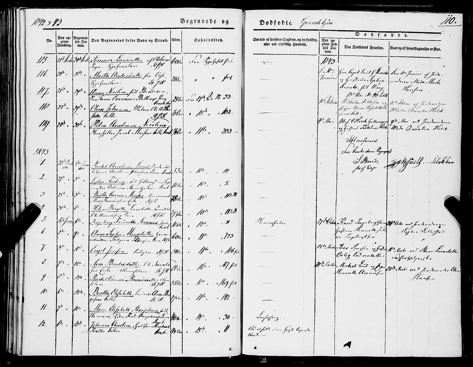 Domkirken sokneprestembete, SAB/A-74801/H/Haa/L0040: Parish register (official) no. E 1, 1841-1853, p. 110