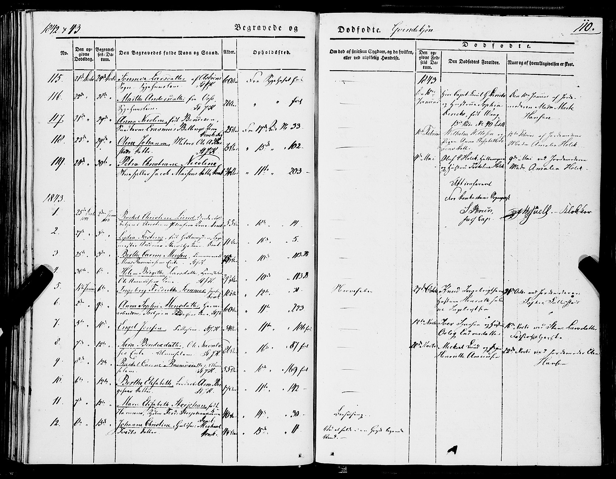 Domkirken sokneprestembete, AV/SAB-A-74801/H/Haa/L0040: Parish register (official) no. E 1, 1841-1853, p. 110