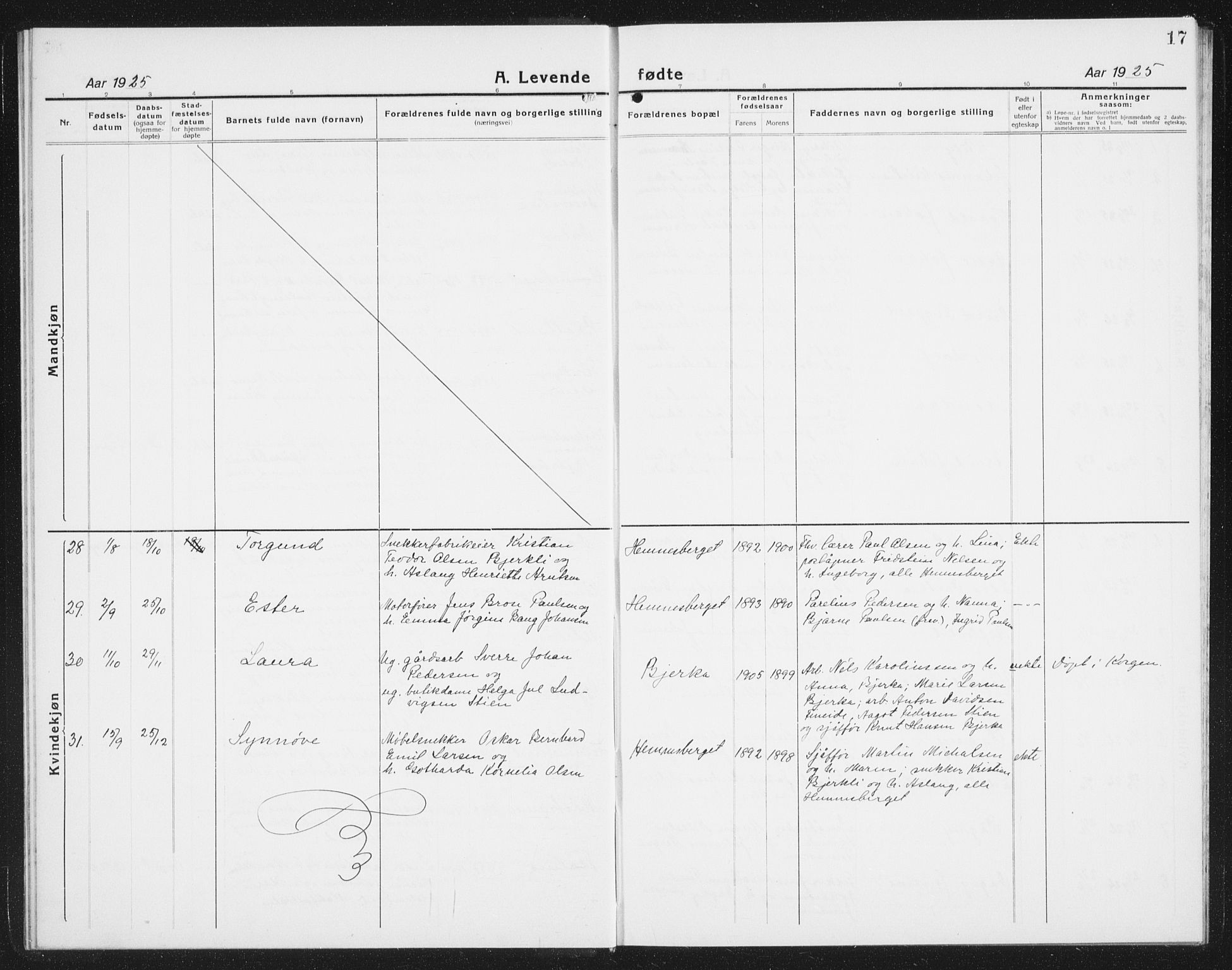 Ministerialprotokoller, klokkerbøker og fødselsregistre - Nordland, AV/SAT-A-1459/825/L0372: Parish register (copy) no. 825C09, 1923-1940, p. 17