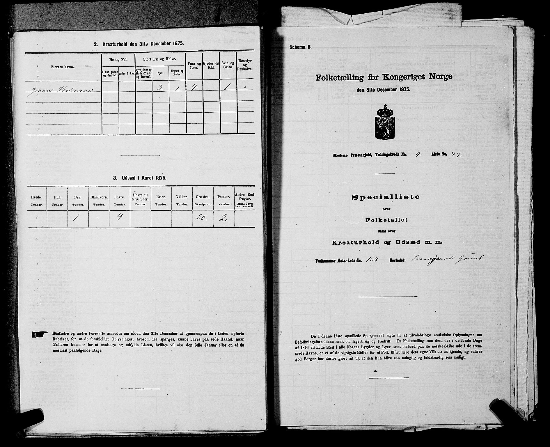 RA, 1875 census for 0231P Skedsmo, 1875, p. 1484