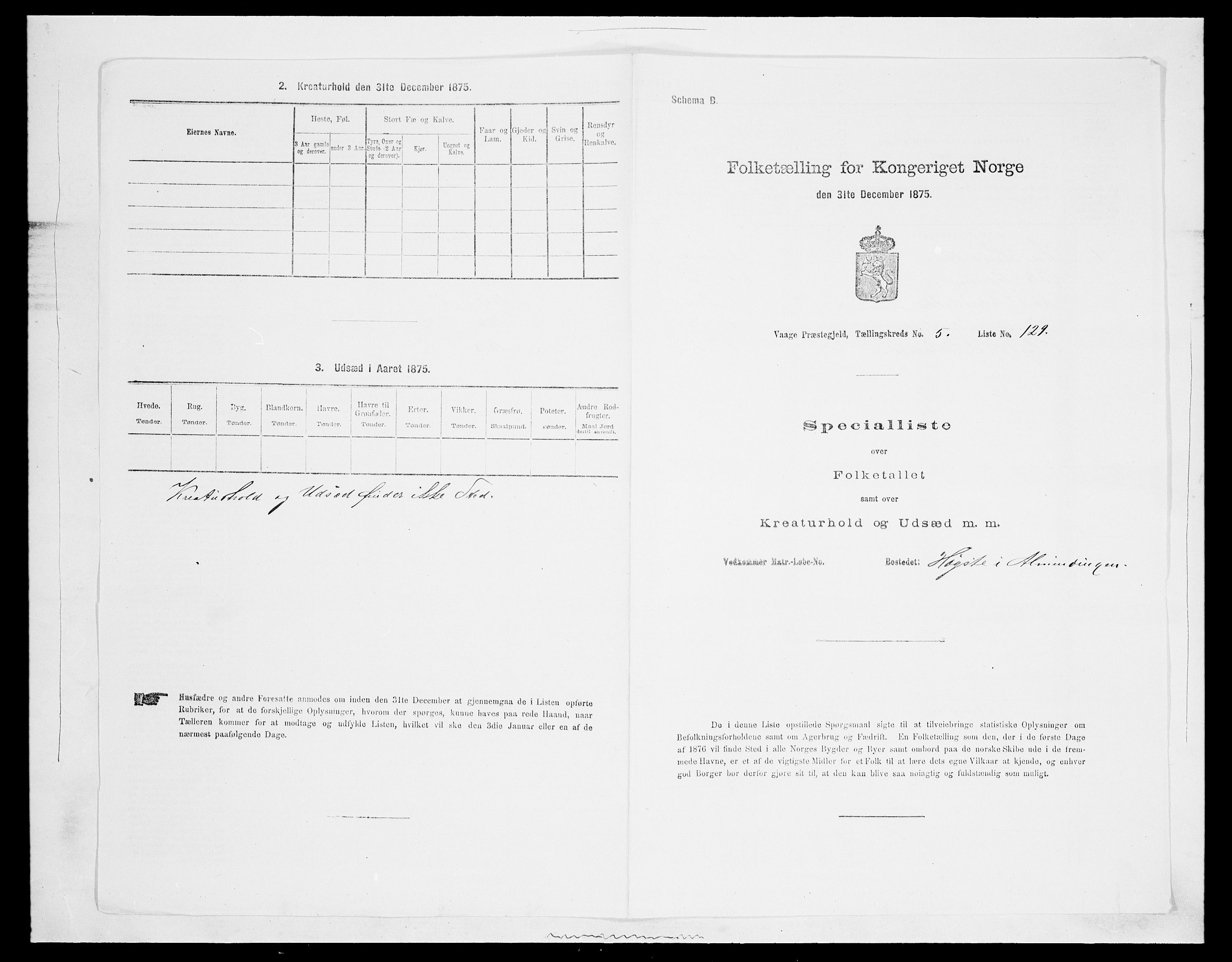 SAH, 1875 census for 0515P Vågå, 1875, p. 1114