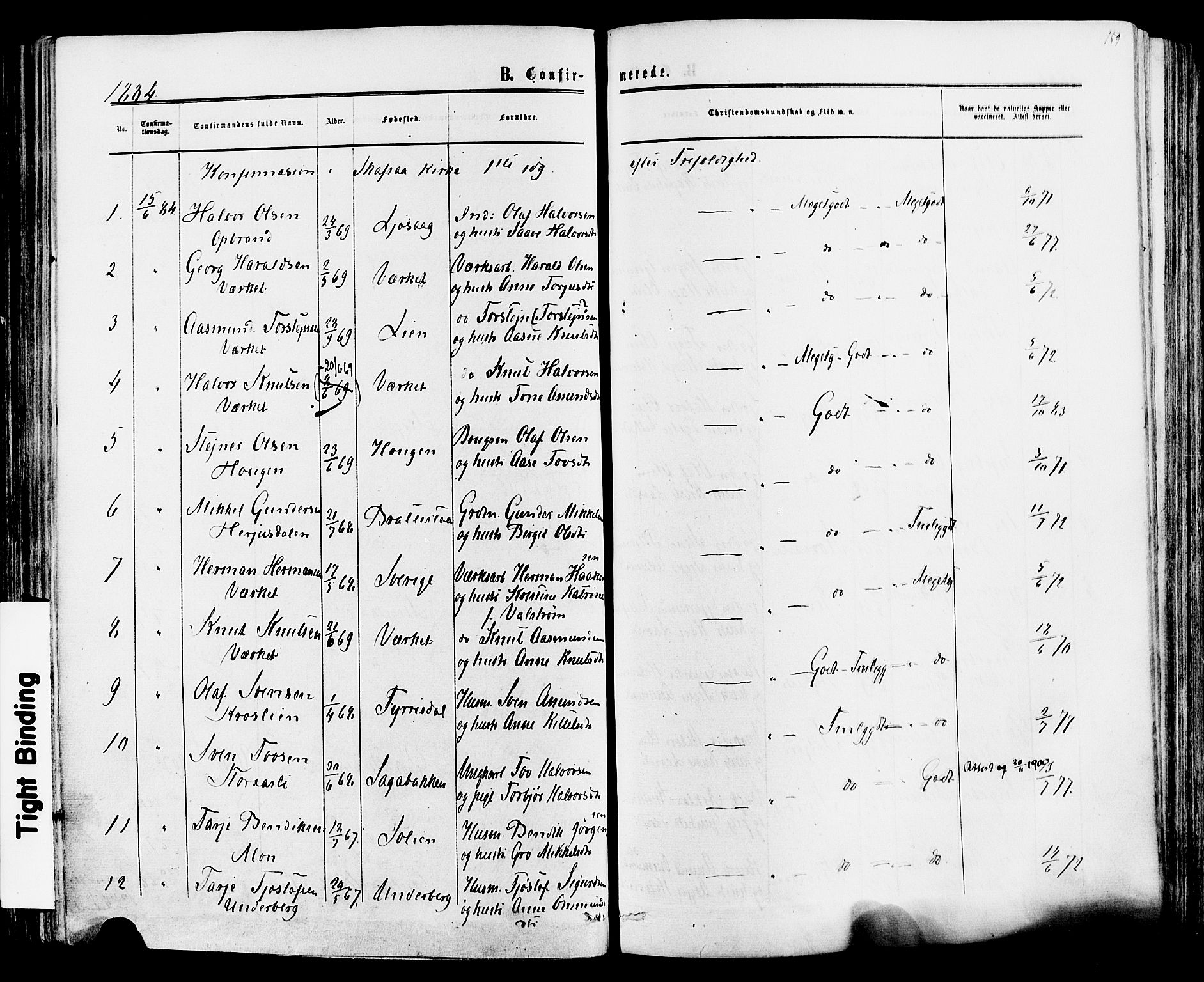 Mo kirkebøker, SAKO/A-286/F/Fa/L0006: Parish register (official) no. I 6, 1865-1885, p. 159
