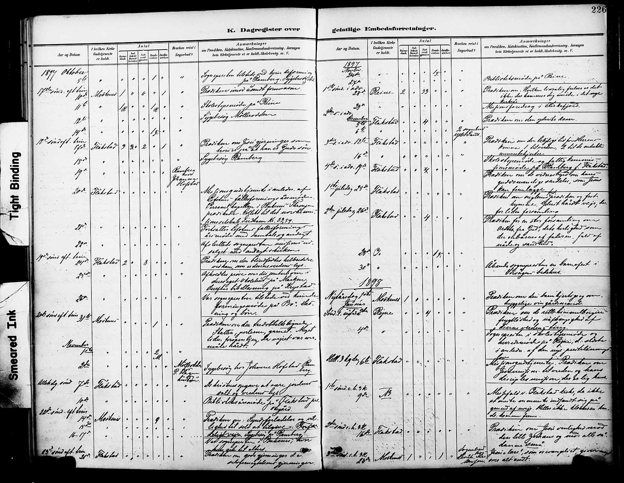 Ministerialprotokoller, klokkerbøker og fødselsregistre - Nordland, AV/SAT-A-1459/885/L1205: Parish register (official) no. 885A06, 1892-1905, p. 226