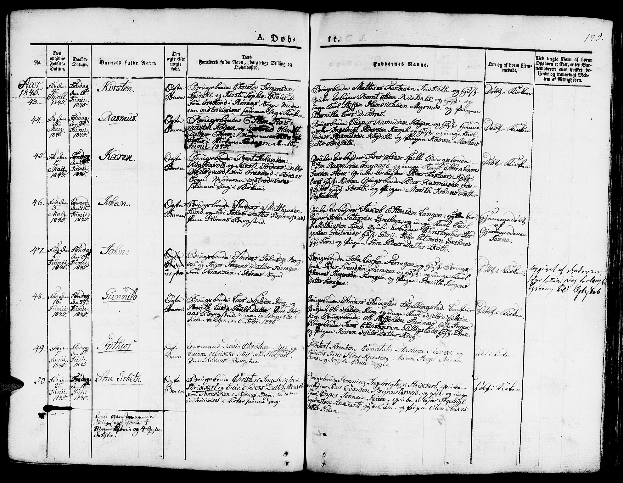 Ministerialprotokoller, klokkerbøker og fødselsregistre - Sør-Trøndelag, AV/SAT-A-1456/681/L0938: Parish register (copy) no. 681C02, 1829-1879, p. 175