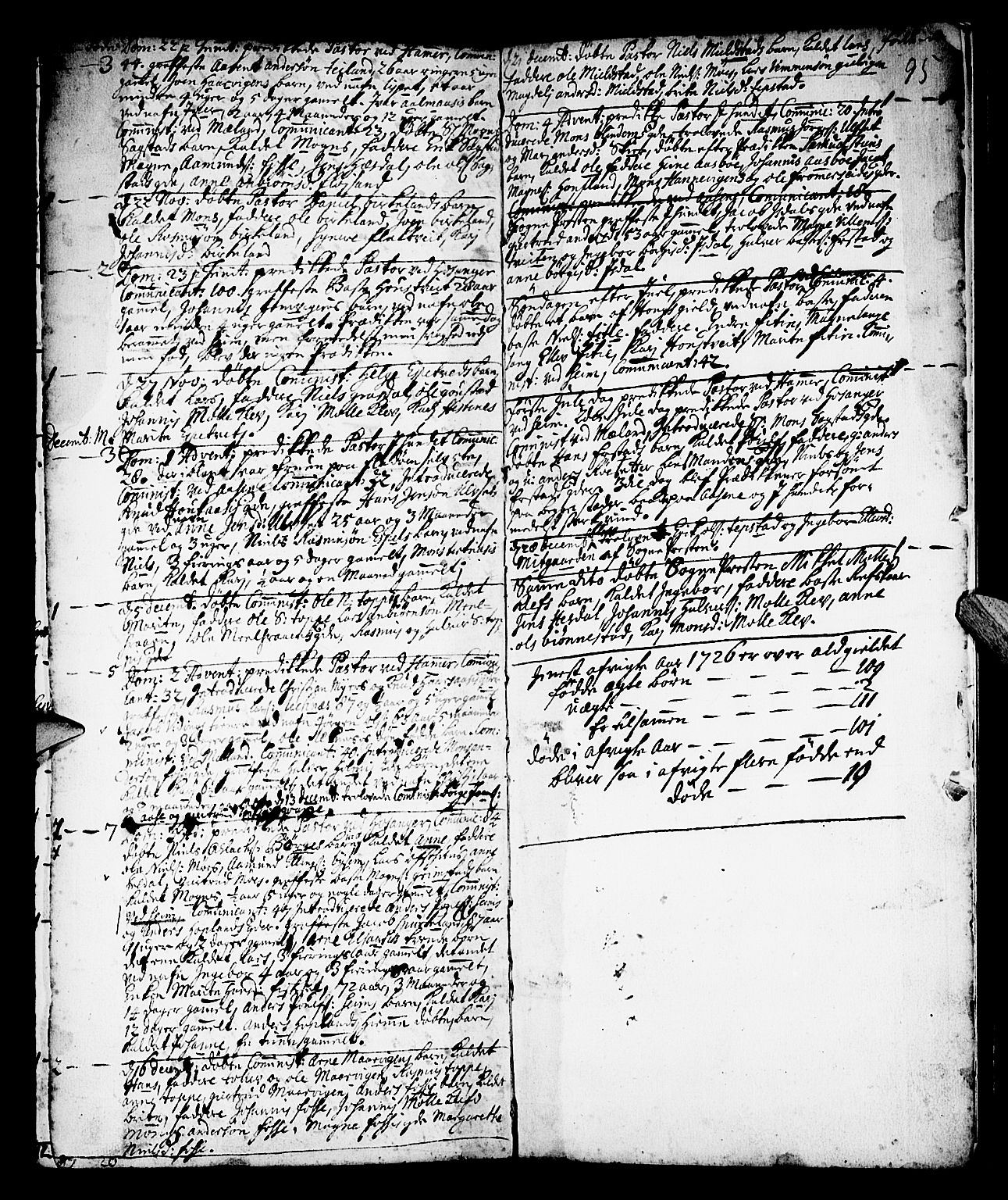 Hamre sokneprestembete, AV/SAB-A-75501/H/Ha/Haa/Haaa/L0003: Parish register (official) no. A 3, 1708-1726, p. 95