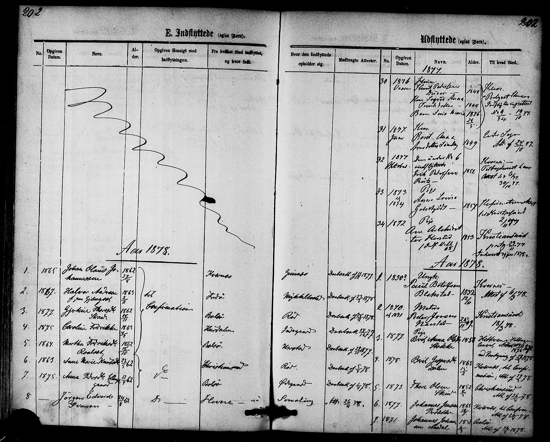 Ministerialprotokoller, klokkerbøker og fødselsregistre - Møre og Romsdal, AV/SAT-A-1454/584/L0966: Parish register (official) no. 584A06, 1869-1878, p. 202