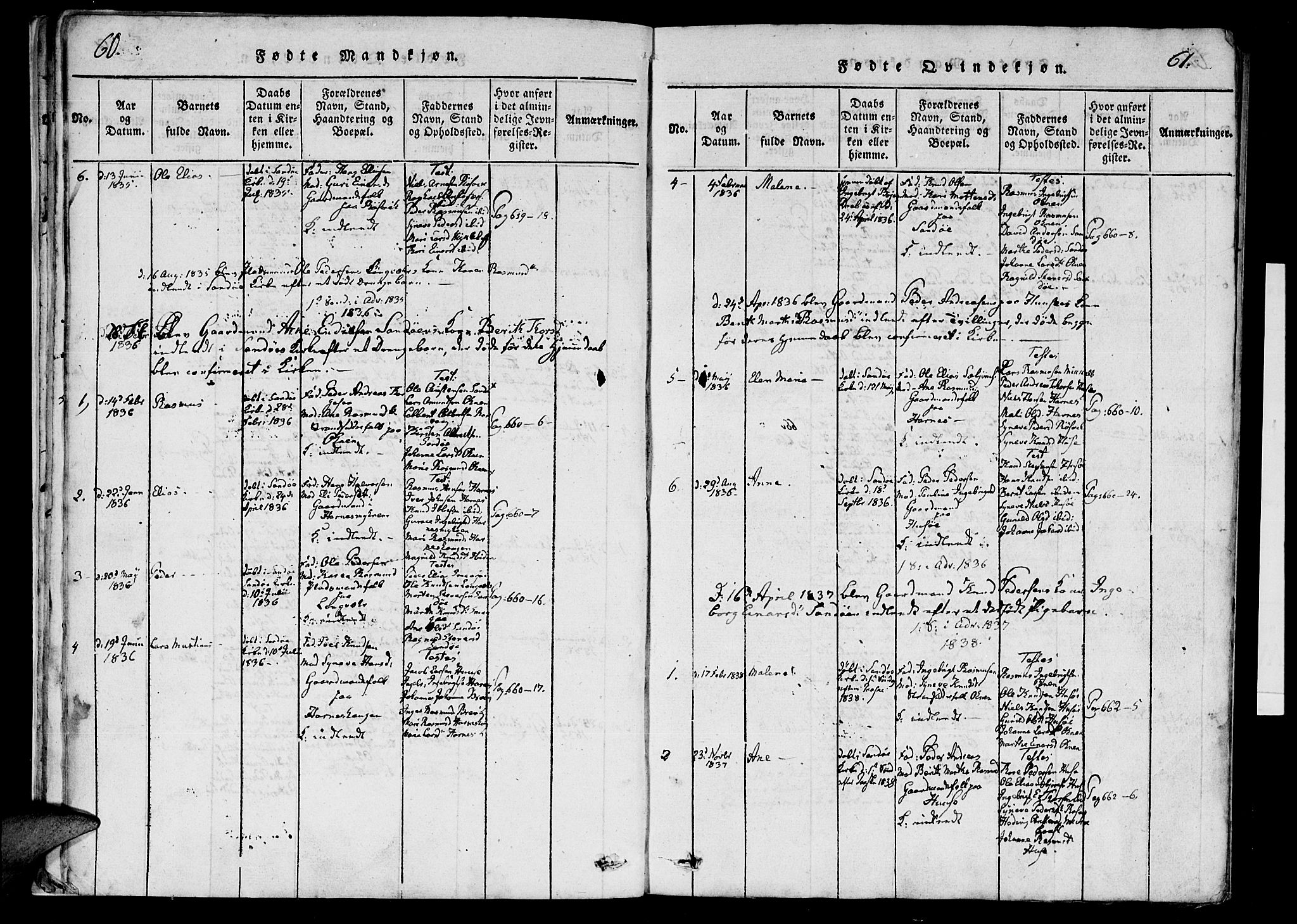 Ministerialprotokoller, klokkerbøker og fødselsregistre - Møre og Romsdal, SAT/A-1454/561/L0727: Parish register (official) no. 561A01, 1817-1858, p. 60-61