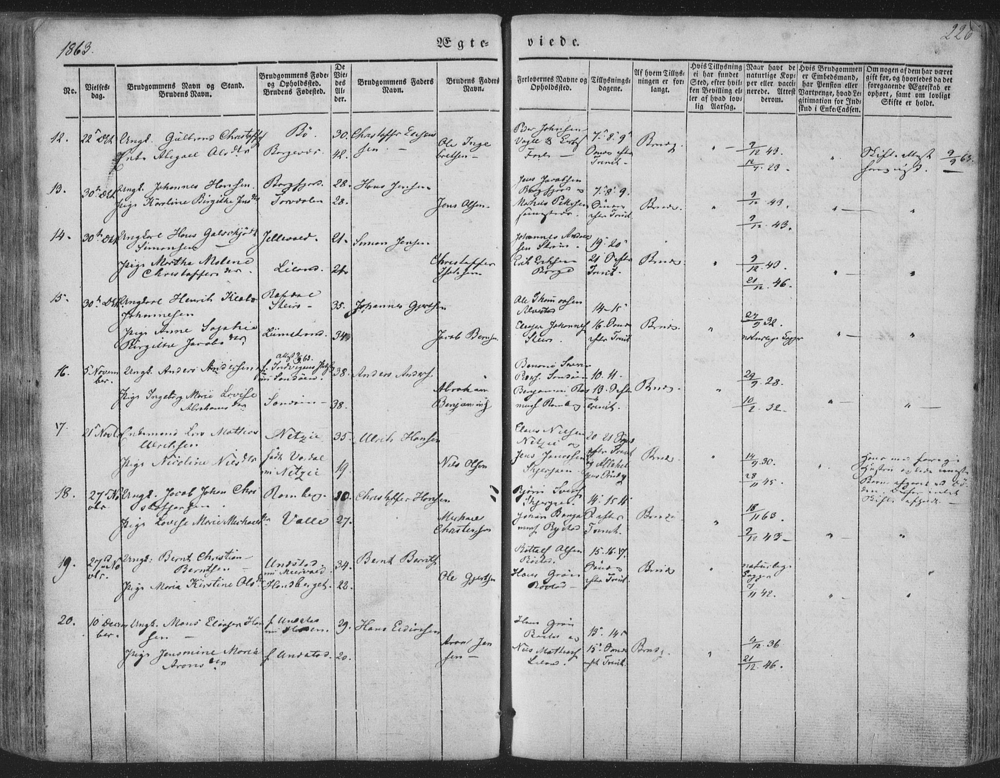 Ministerialprotokoller, klokkerbøker og fødselsregistre - Nordland, AV/SAT-A-1459/880/L1131: Parish register (official) no. 880A05, 1844-1868, p. 226