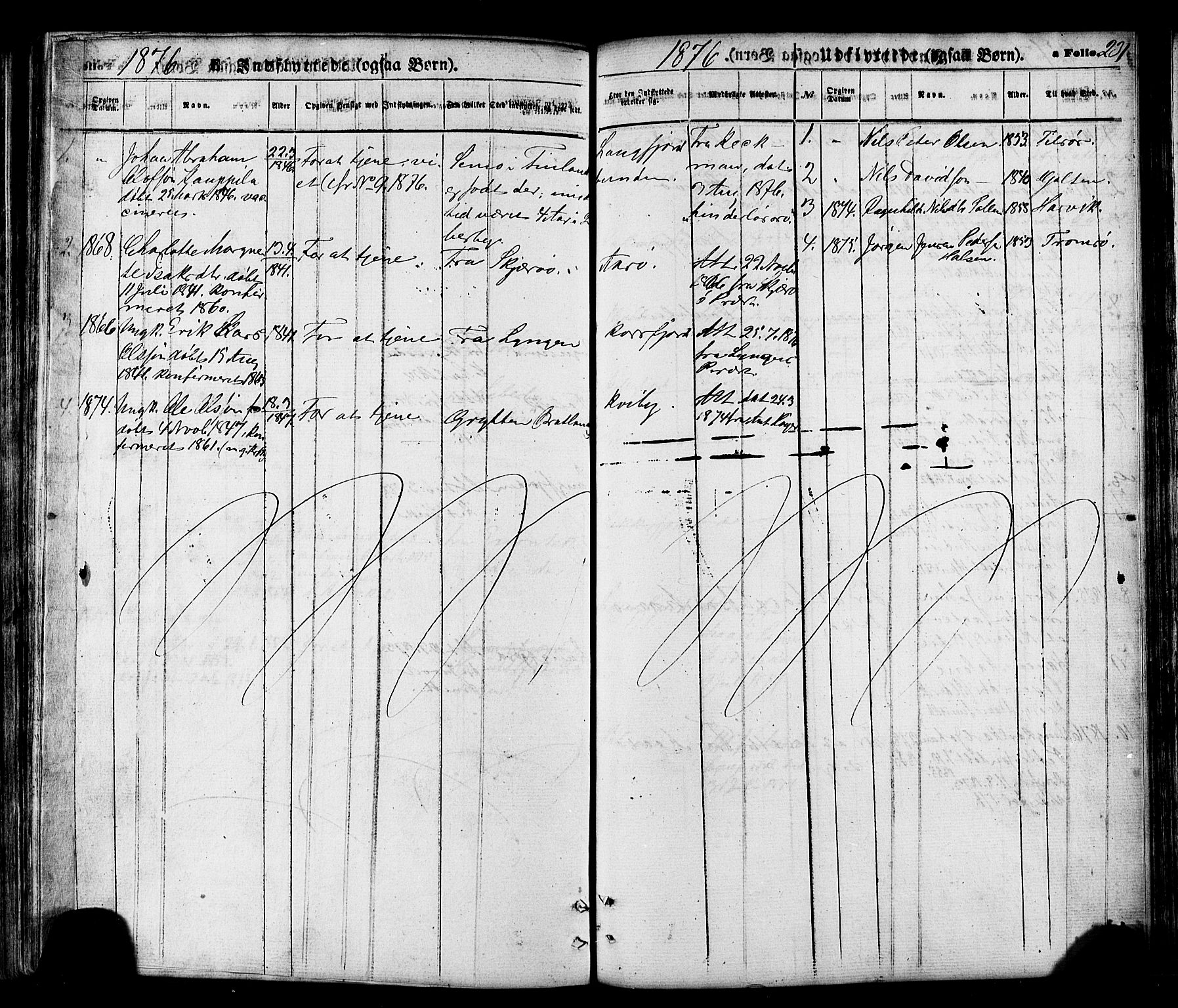 Talvik sokneprestkontor, SATØ/S-1337/H/Ha/L0011kirke: Parish register (official) no. 11, 1864-1877, p. 231