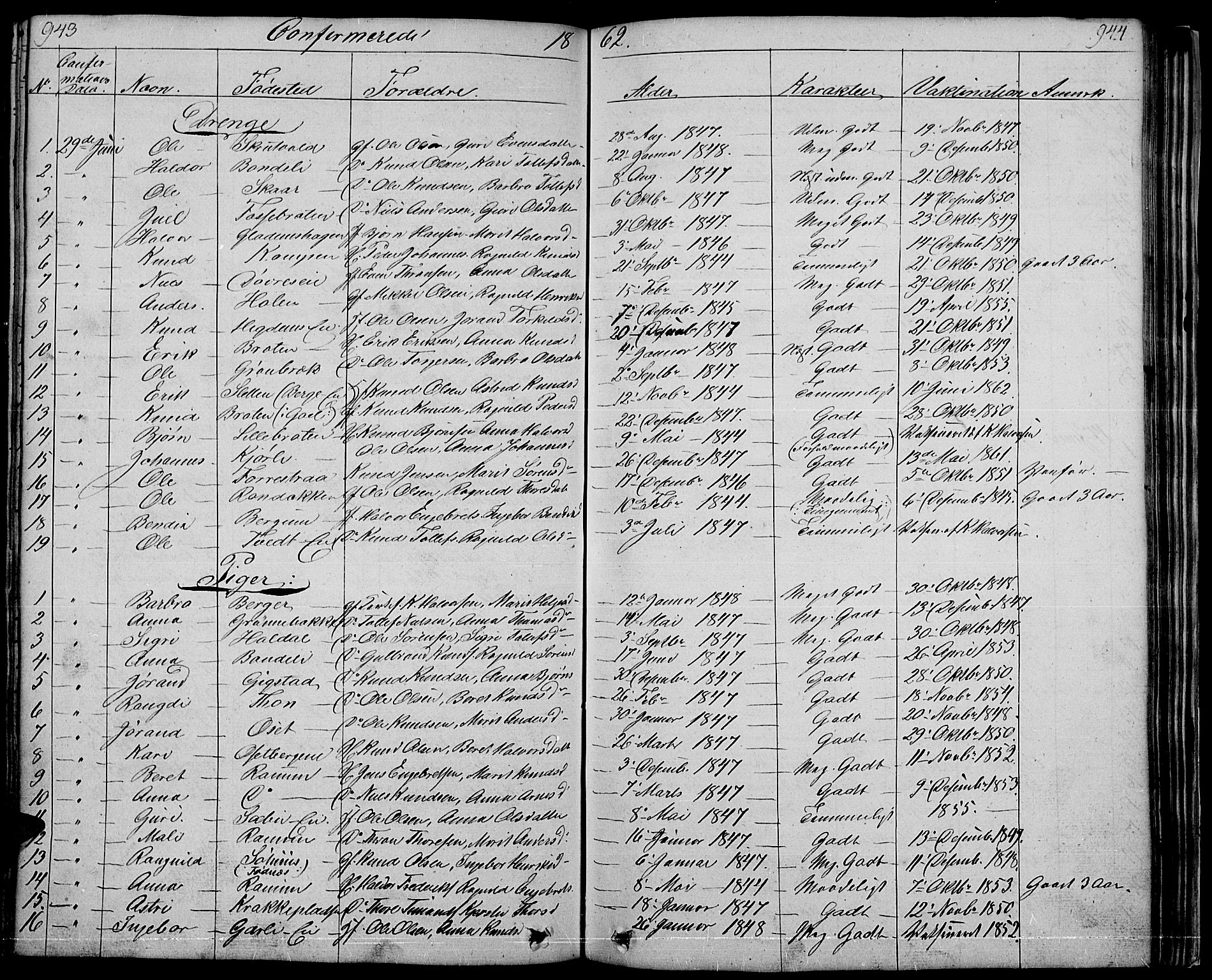 Nord-Aurdal prestekontor, SAH/PREST-132/H/Ha/Hab/L0001: Parish register (copy) no. 1, 1834-1887, p. 943-944