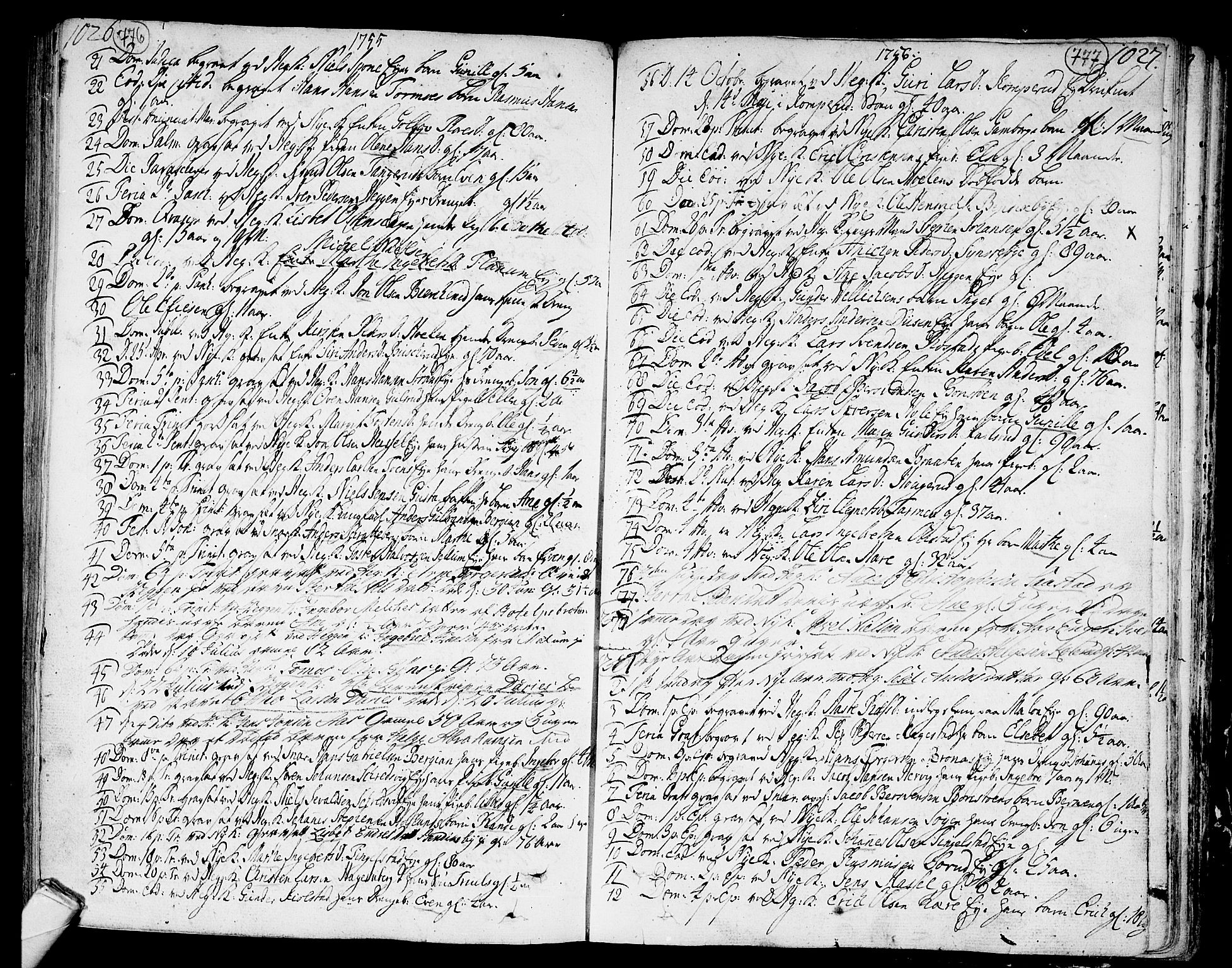 Modum kirkebøker, AV/SAKO-A-234/F/Fa/L0002: Parish register (official) no. 2, 1741-1782, p. 776-777