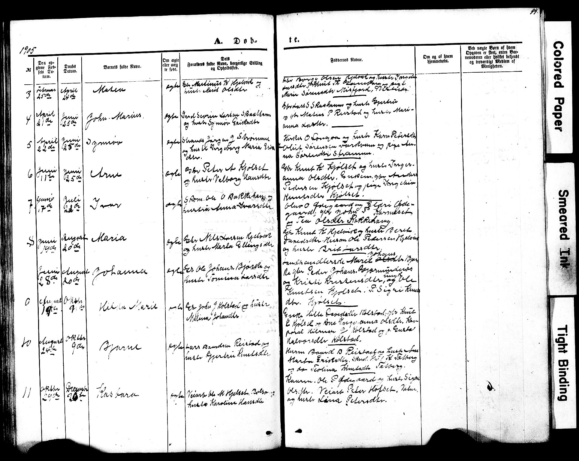 Ministerialprotokoller, klokkerbøker og fødselsregistre - Møre og Romsdal, AV/SAT-A-1454/550/L0618: Parish register (copy) no. 550C01, 1870-1927, p. 44