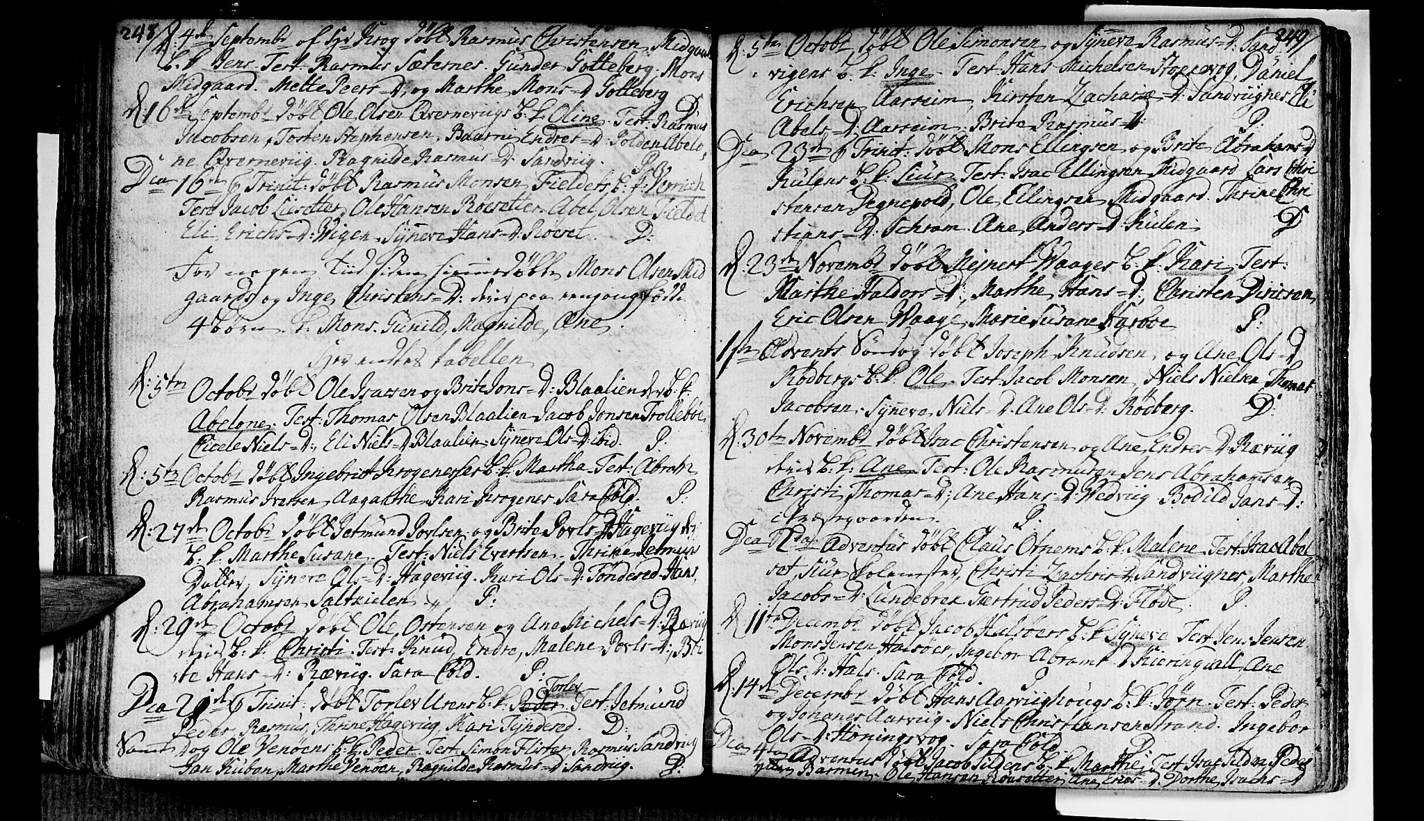 Selje sokneprestembete, SAB/A-99938/H/Ha/Haa/Haaa: Parish register (official) no. A 4, 1743-1759, p. 248-249