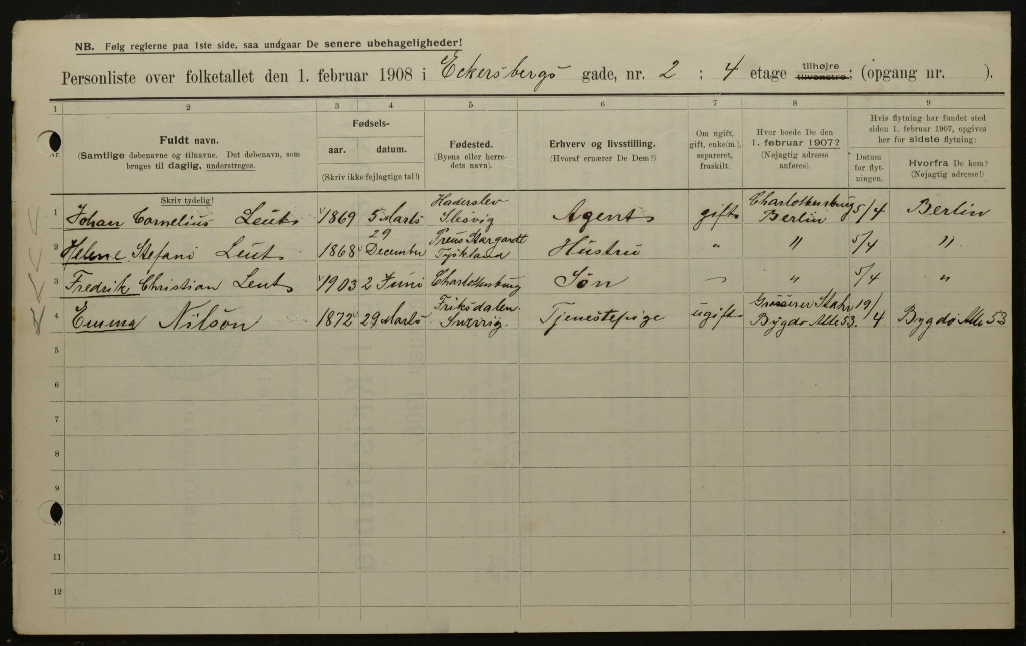 OBA, Municipal Census 1908 for Kristiania, 1908, p. 16820