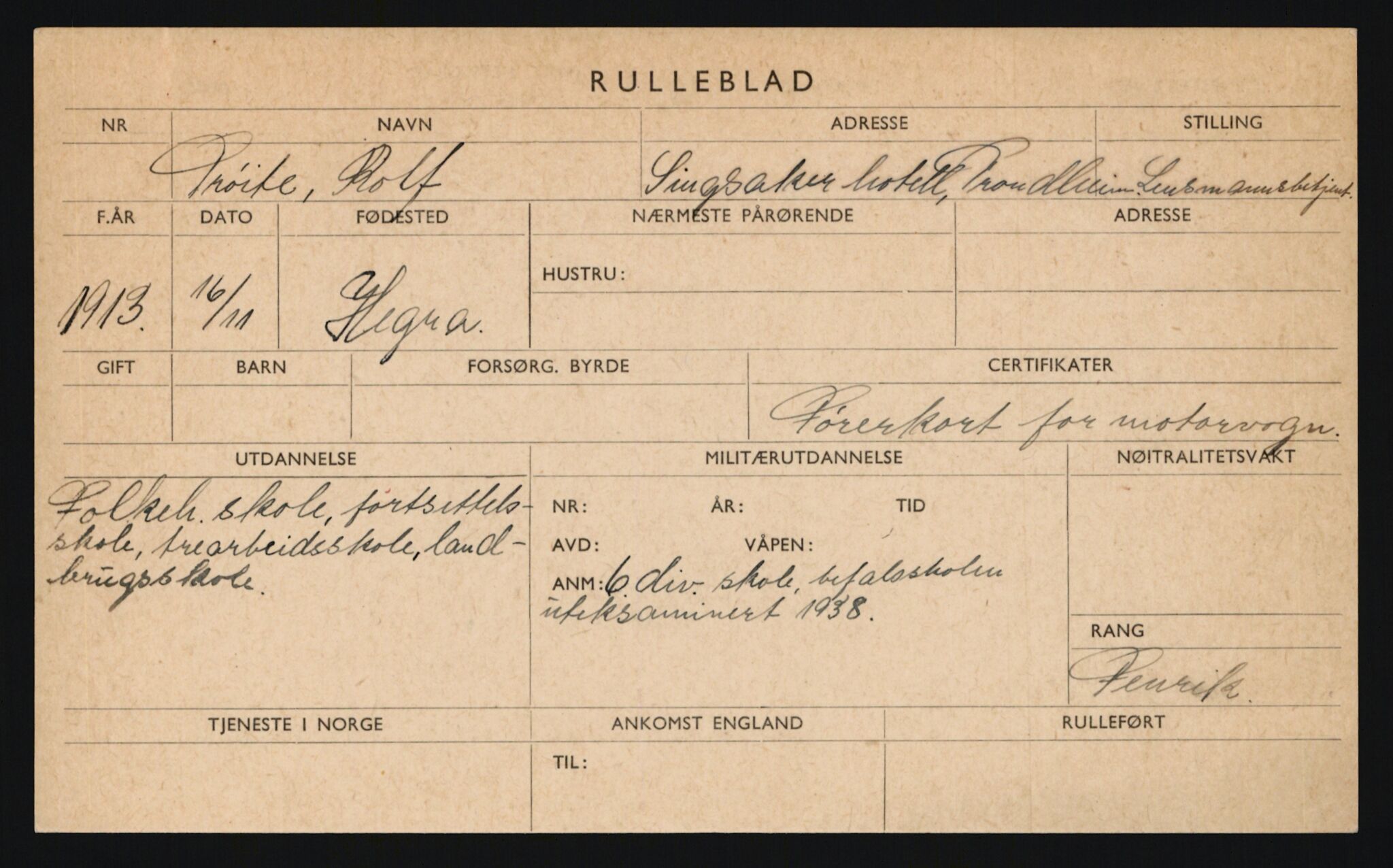 Forsvaret, Sør-Hålogaland landforsvar, AV/RA-RAFA-2552/P/Pa/L0302: Personellmapper for slettet personell, yrkesbefal og vernepliktig befal, født 1913-1916, 1932-1976, p. 157