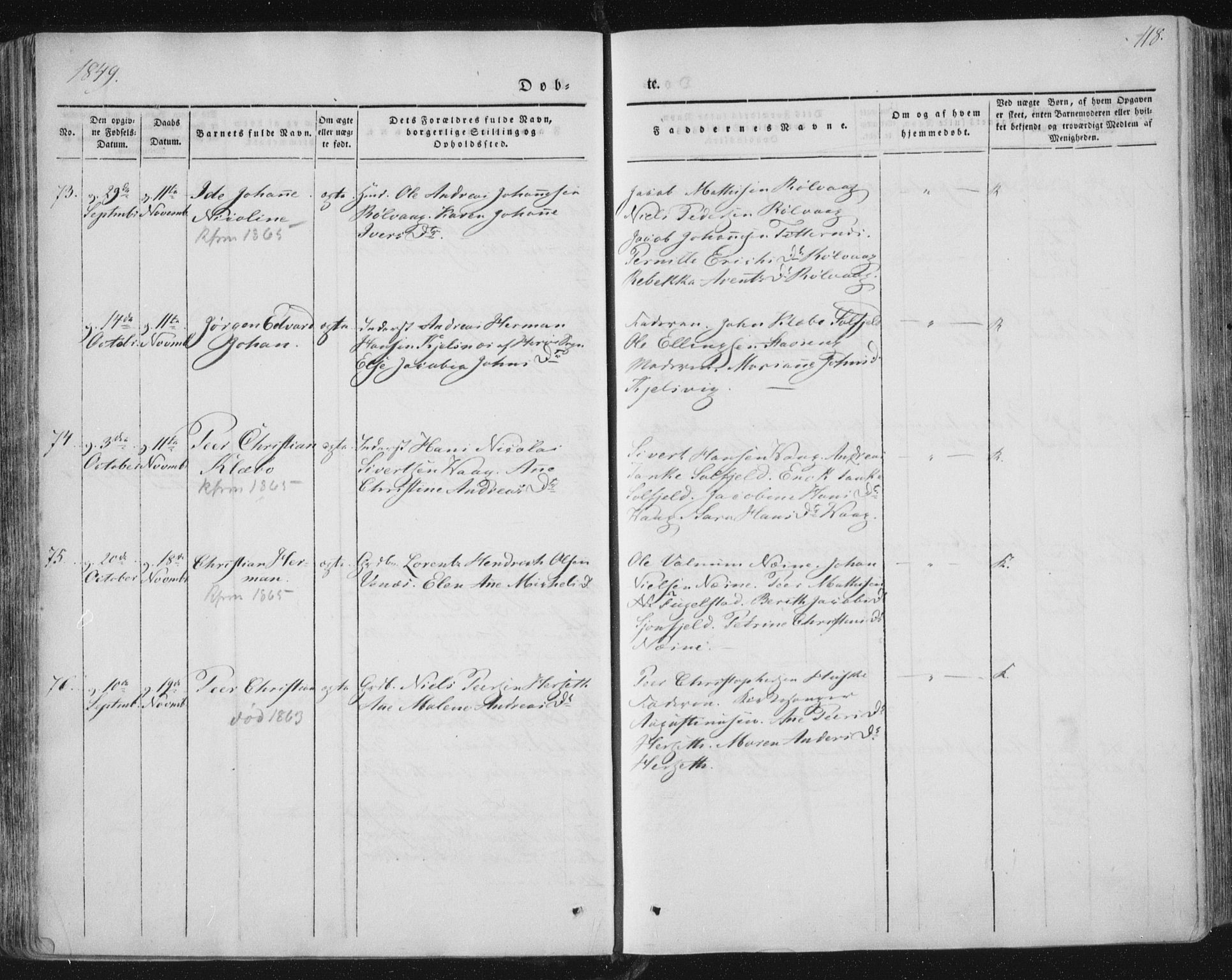 Ministerialprotokoller, klokkerbøker og fødselsregistre - Nordland, AV/SAT-A-1459/838/L0549: Parish register (official) no. 838A07, 1840-1854, p. 118