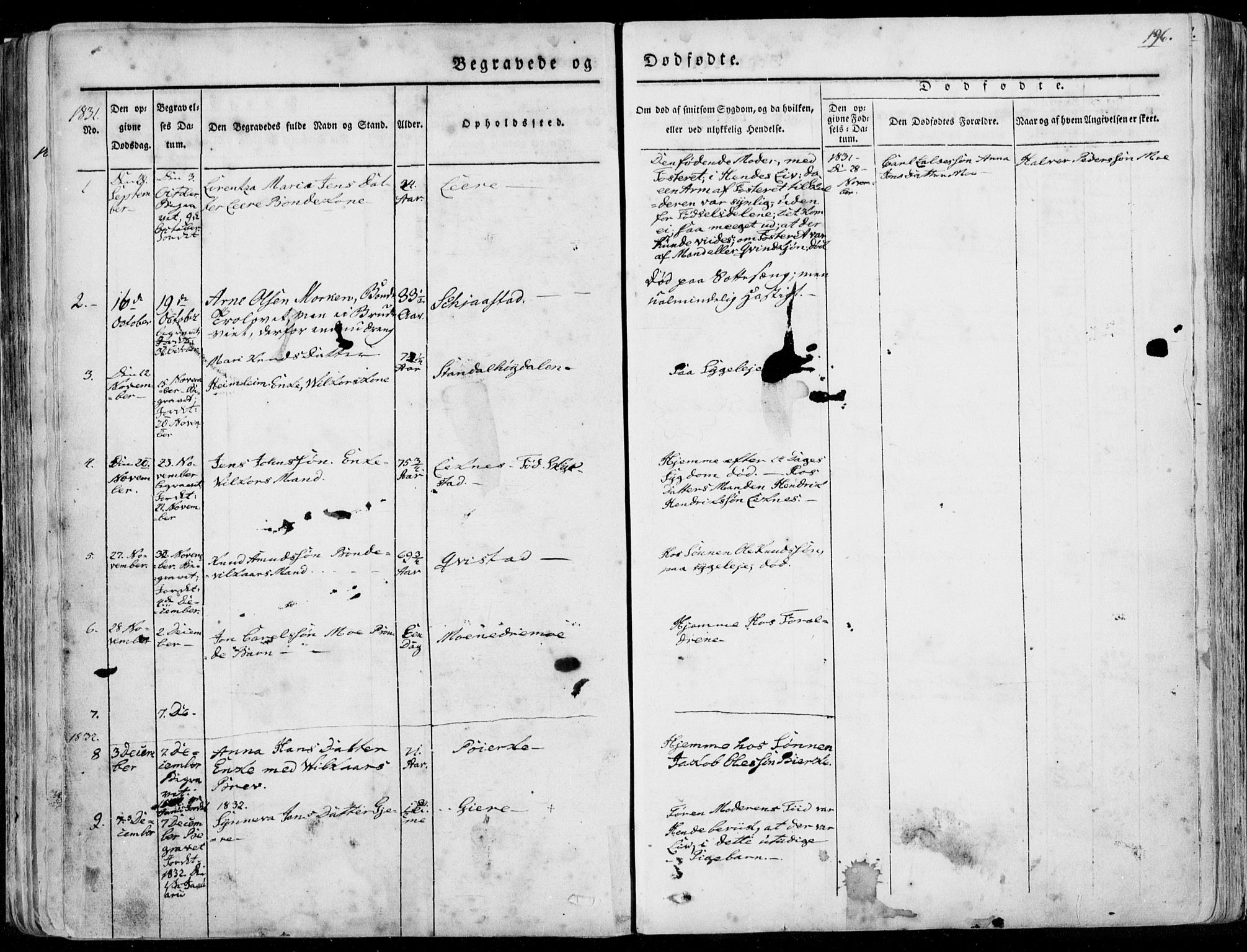 Ministerialprotokoller, klokkerbøker og fødselsregistre - Møre og Romsdal, AV/SAT-A-1454/515/L0208: Parish register (official) no. 515A04, 1830-1846, p. 196