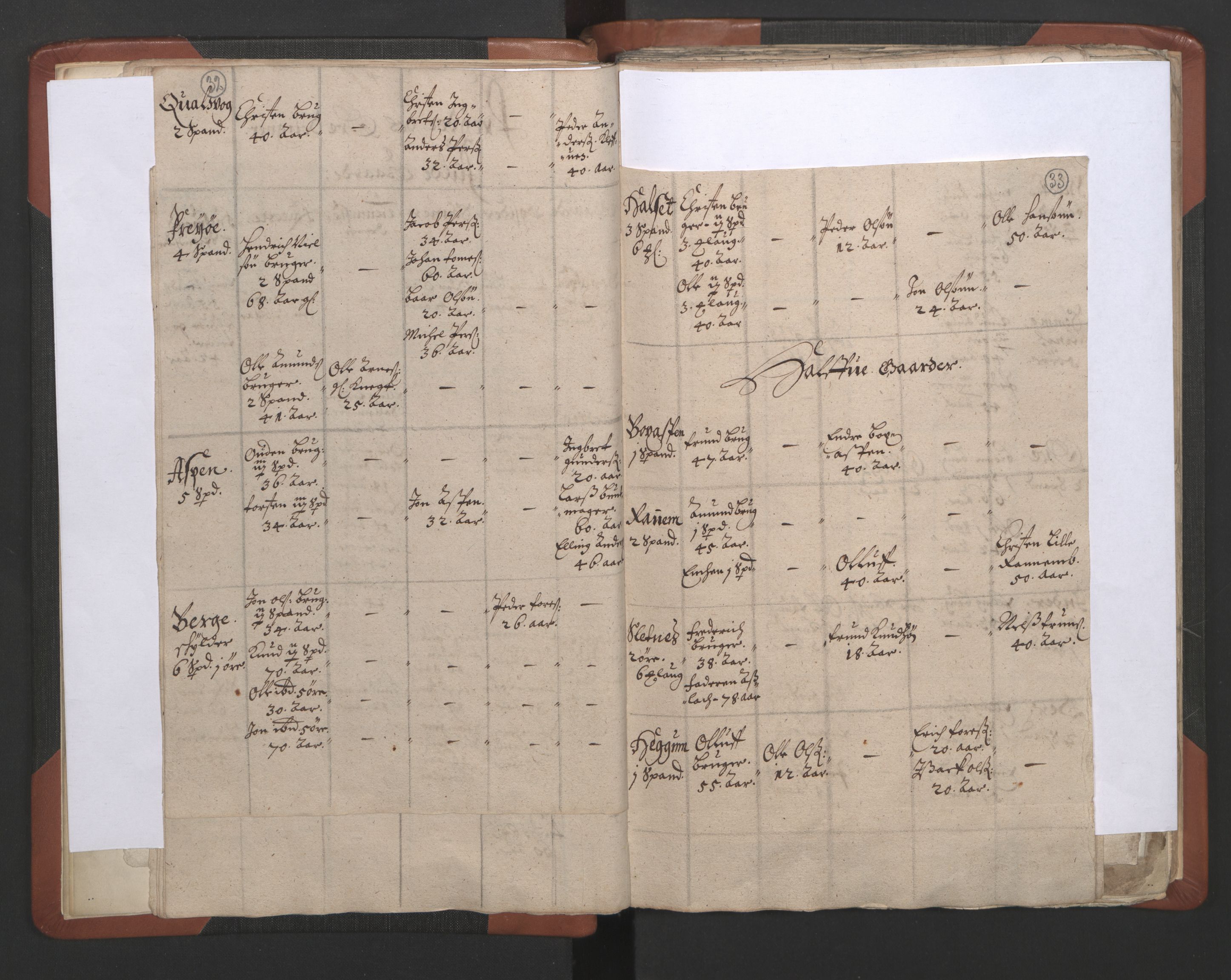 RA, Vicar's Census 1664-1666, no. 28: Nordmøre deanery, 1664-1666, p. 32-33