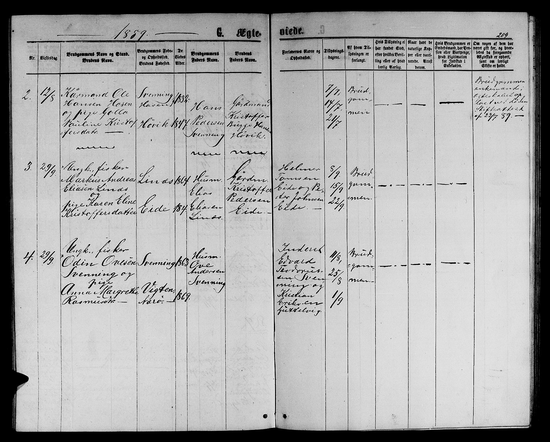 Ministerialprotokoller, klokkerbøker og fødselsregistre - Sør-Trøndelag, AV/SAT-A-1456/656/L0695: Parish register (copy) no. 656C01, 1867-1889, p. 209