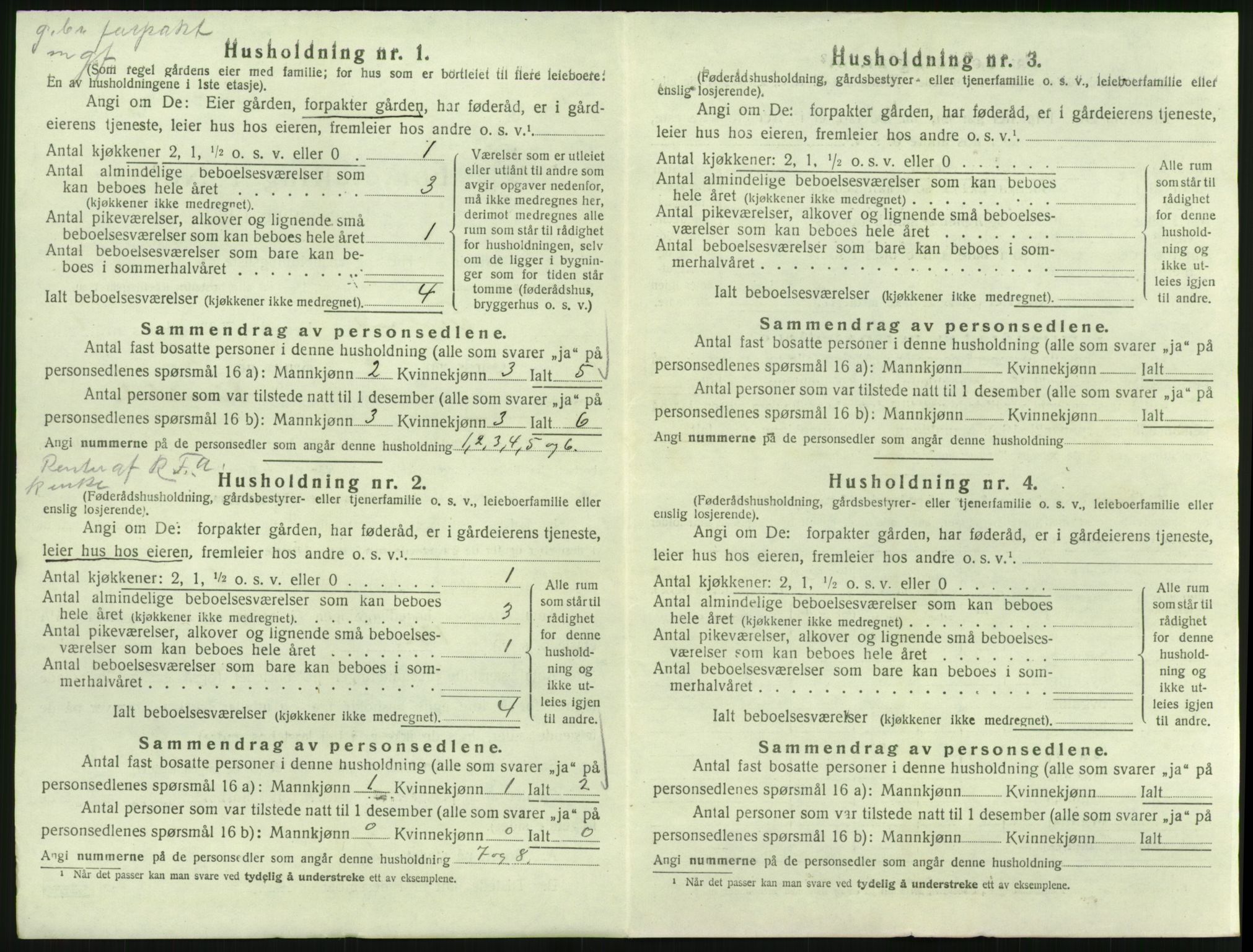SAK, 1920 census for Froland, 1920, p. 196