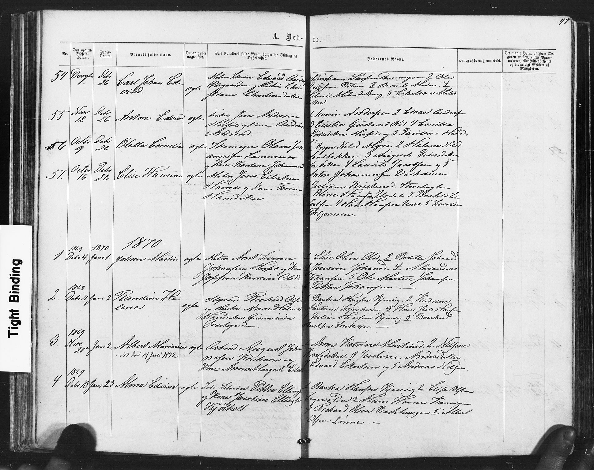 Hvaler prestekontor Kirkebøker, AV/SAO-A-2001/F/Fa/L0007: Parish register (official) no. I 7, 1864-1878, p. 47