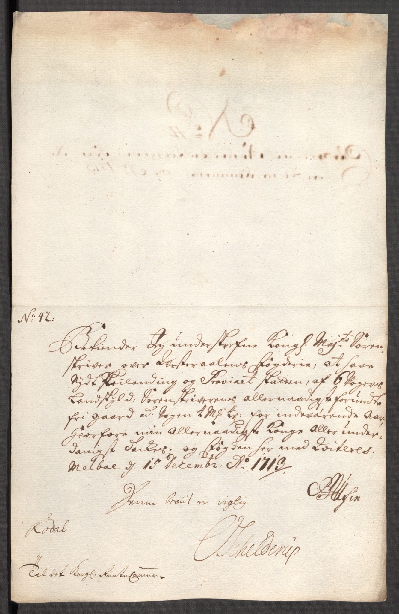 Rentekammeret inntil 1814, Reviderte regnskaper, Fogderegnskap, AV/RA-EA-4092/R67/L4679: Fogderegnskap Vesterålen, Andenes og Lofoten, 1711-1713, p. 274