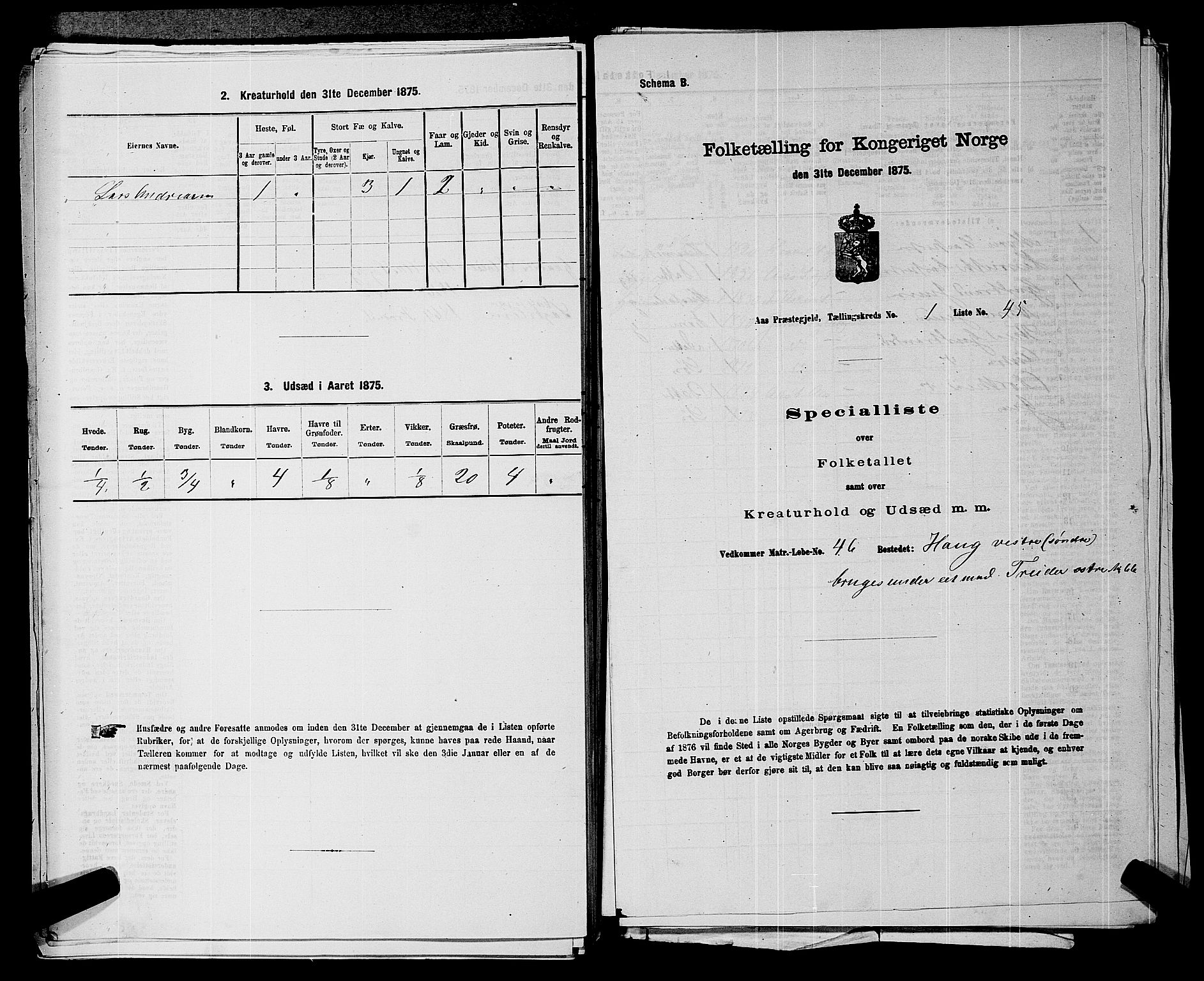 RA, 1875 census for 0214P Ås, 1875, p. 111