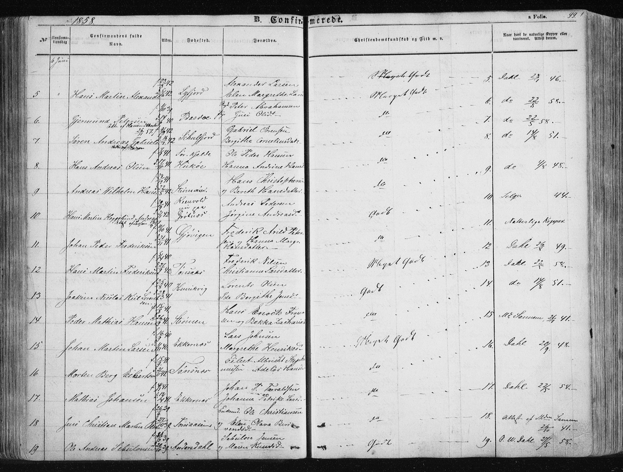 Tromsøysund sokneprestkontor, SATØ/S-1304/G/Ga/L0001kirke: Parish register (official) no. 1, 1856-1867, p. 99