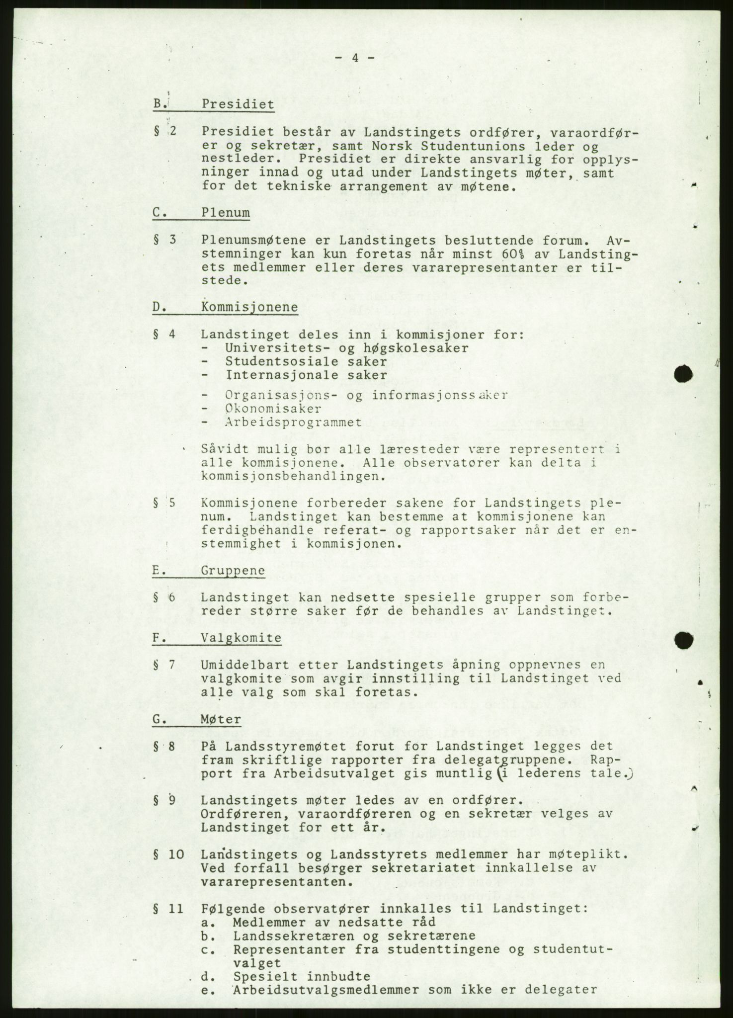 Norsk Studentunion, AV/RA-PA-0794/Fg/L0067: Landstinget, 1968-1979