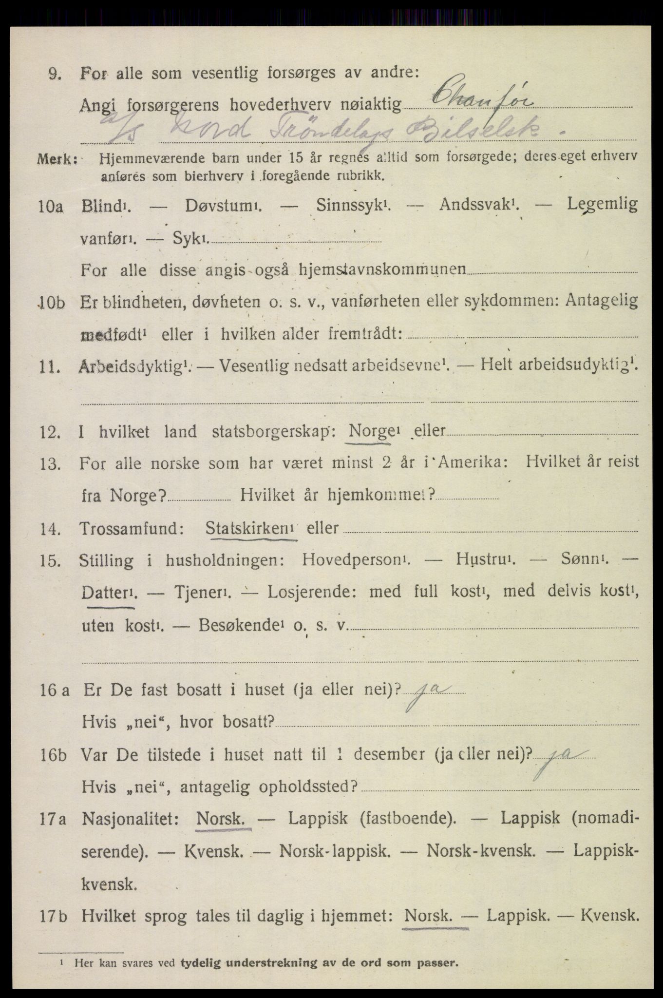 SAT, 1920 census for Egge, 1920, p. 3317