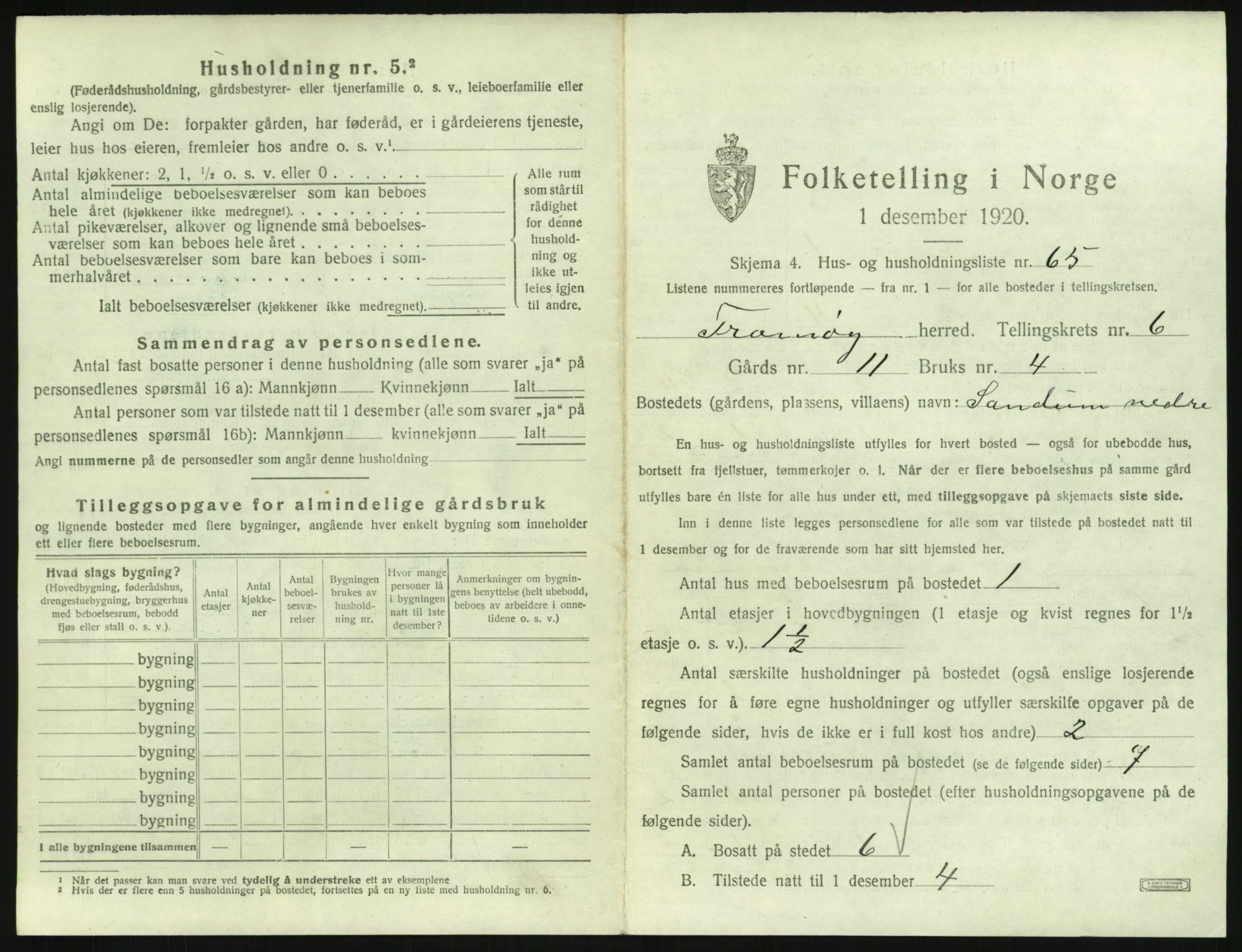 SAK, 1920 census for Tromøy, 1920, p. 793