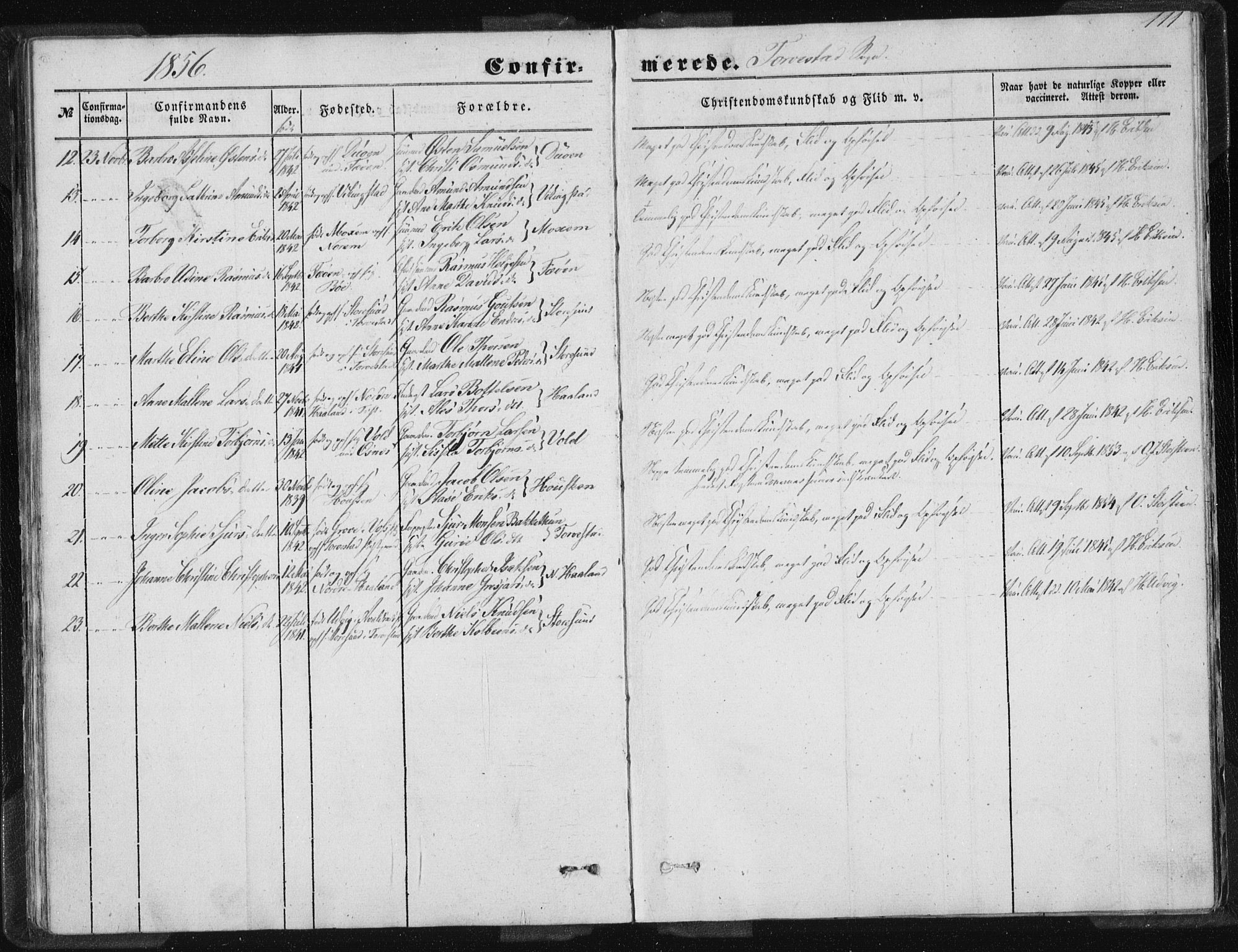 Torvastad sokneprestkontor, SAST/A -101857/H/Ha/Haa/L0008: Parish register (official) no. A 8, 1847-1856, p. 111