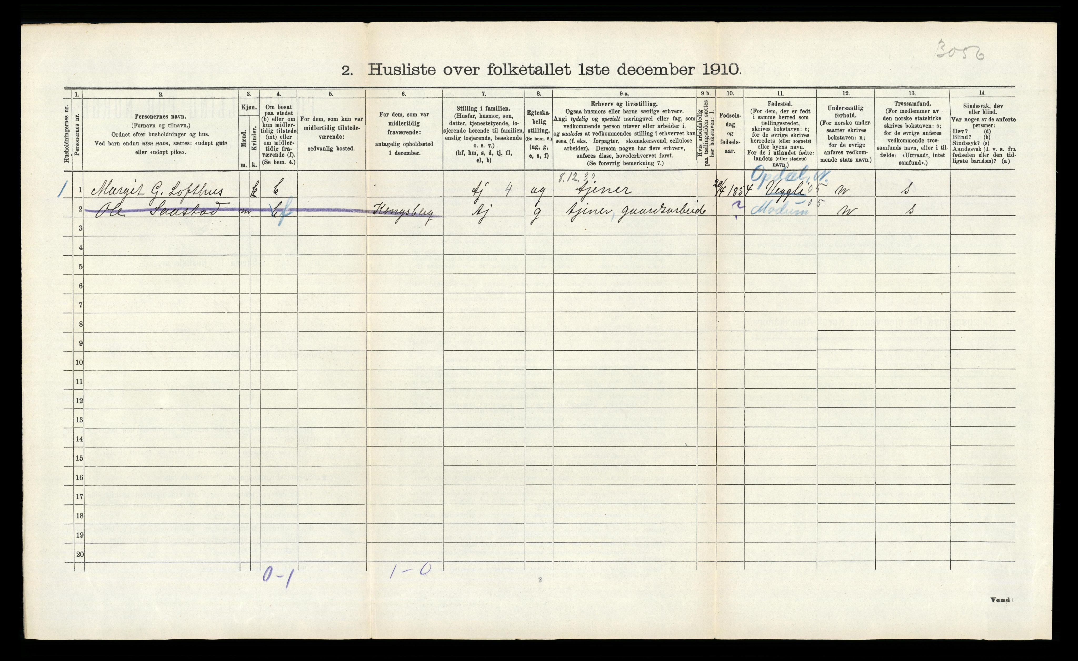 RA, 1910 census for Rollag, 1910, p. 524