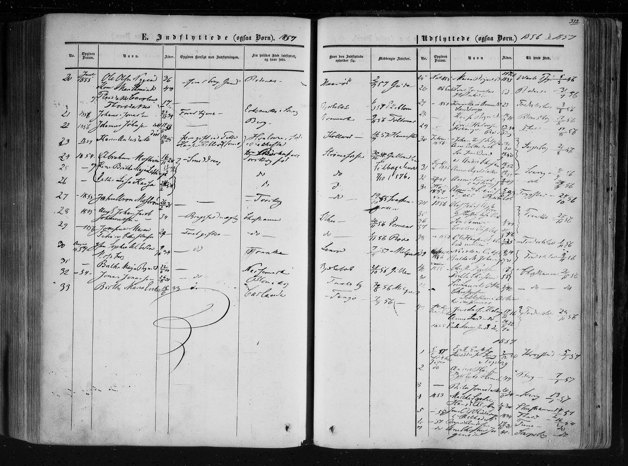 Aremark prestekontor Kirkebøker, AV/SAO-A-10899/F/Fc/L0003: Parish register (official) no. III 3, 1850-1865, p. 352