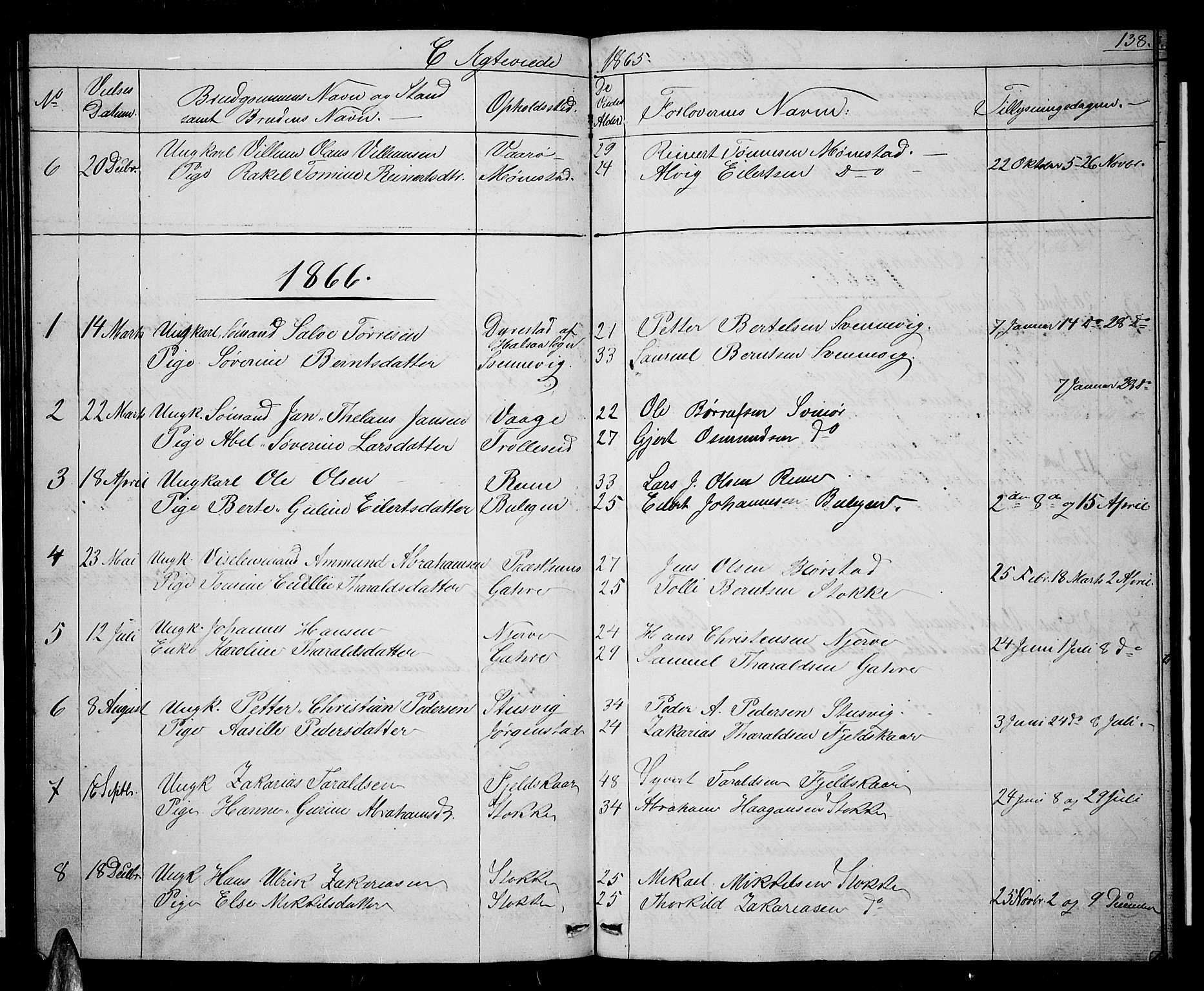 Sør-Audnedal sokneprestkontor, SAK/1111-0039/F/Fb/Fba/L0002: Parish register (copy) no. B 2, 1853-1878, p. 138