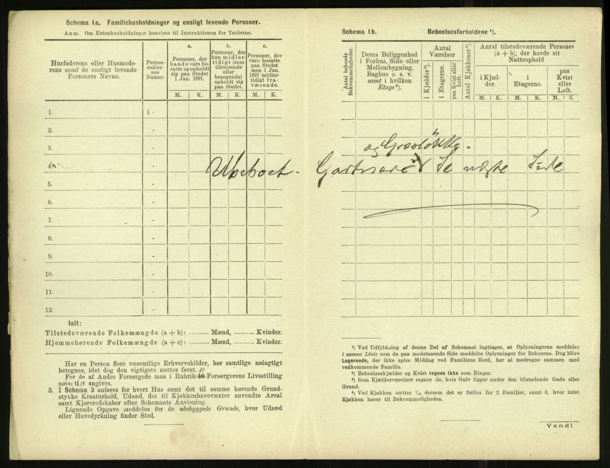 RA, 1891 census for 1001 Kristiansand, 1891, p. 1883