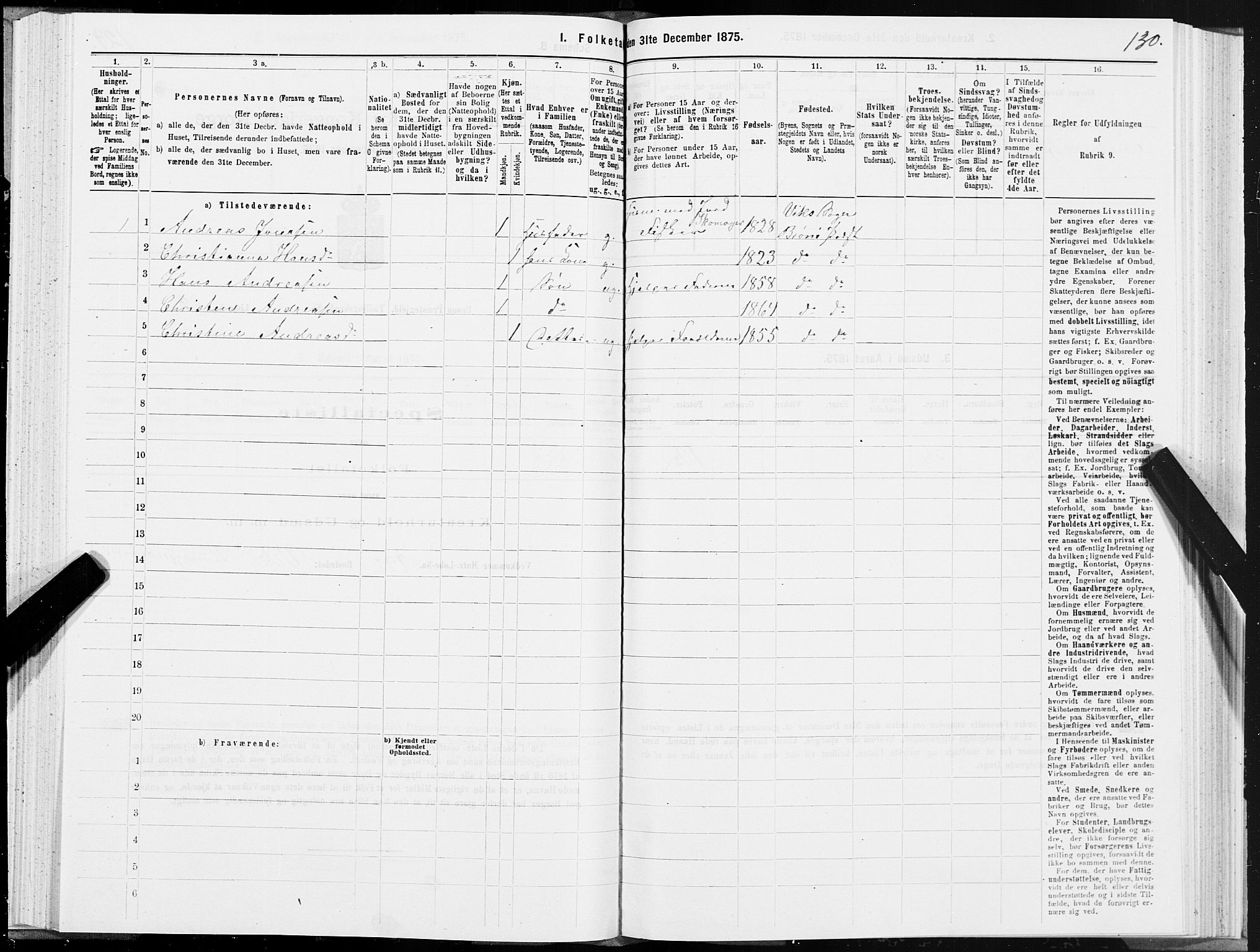 SAT, 1875 census for 1814P Brønnøy, 1875, p. 2130