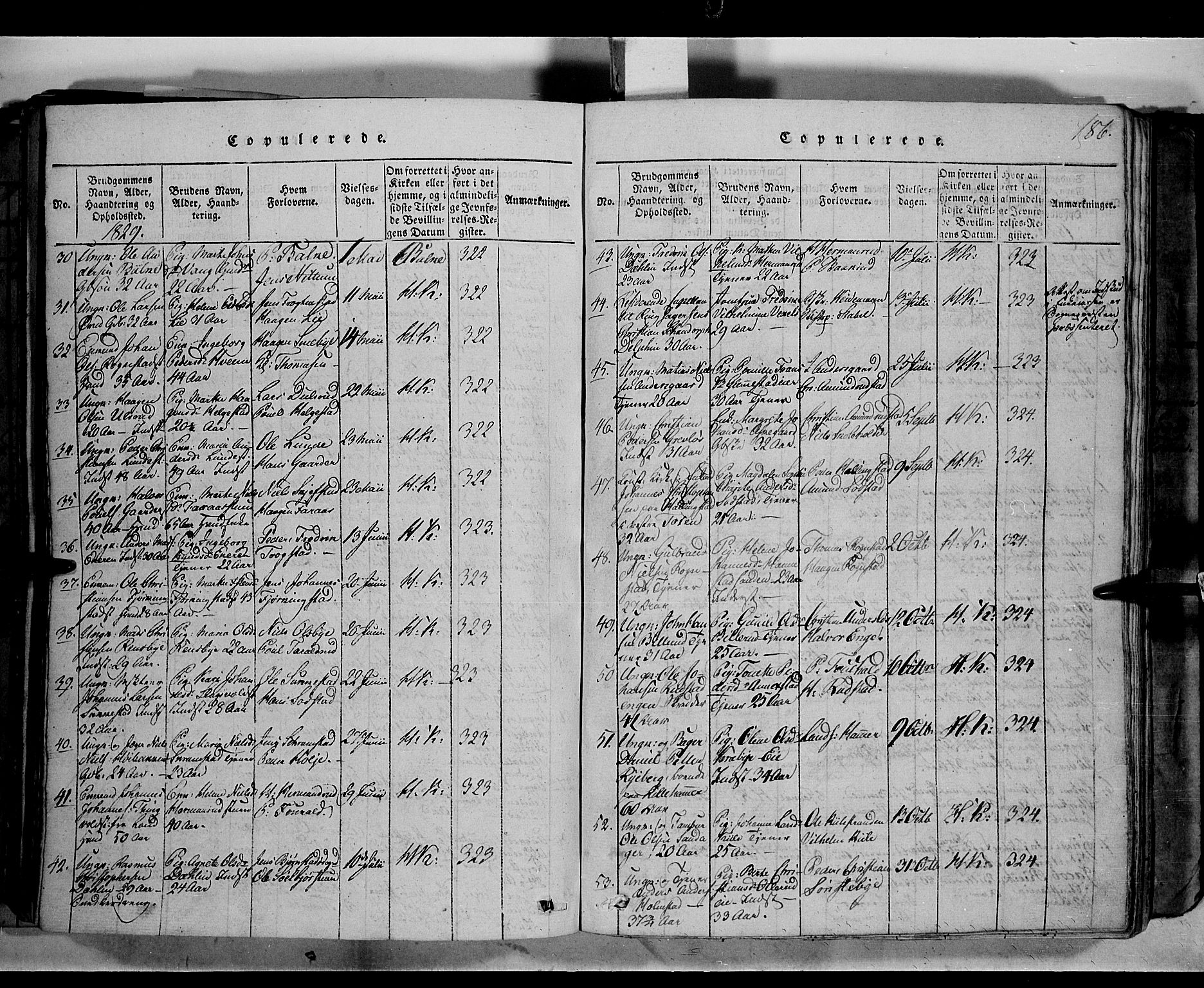 Østre Toten prestekontor, AV/SAH-PREST-104/H/Ha/Haa/L0001: Parish register (official) no. 1, 1828-1839, p. 186