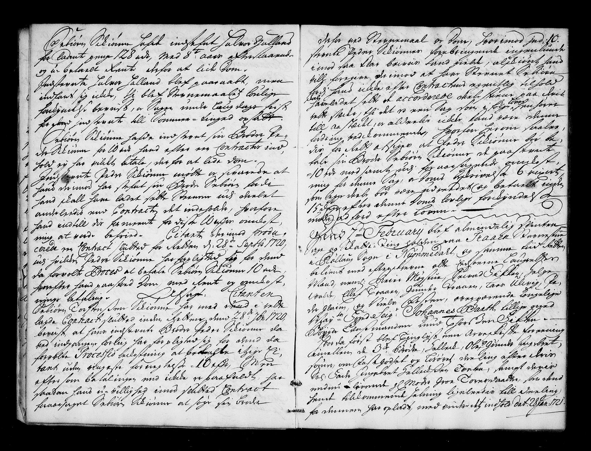 Numedal og Sandsvær sorenskriveri, AV/SAKO-A-128/F/Fa/Faa/L0052: Tingbok, 1722, p. 9b-10a