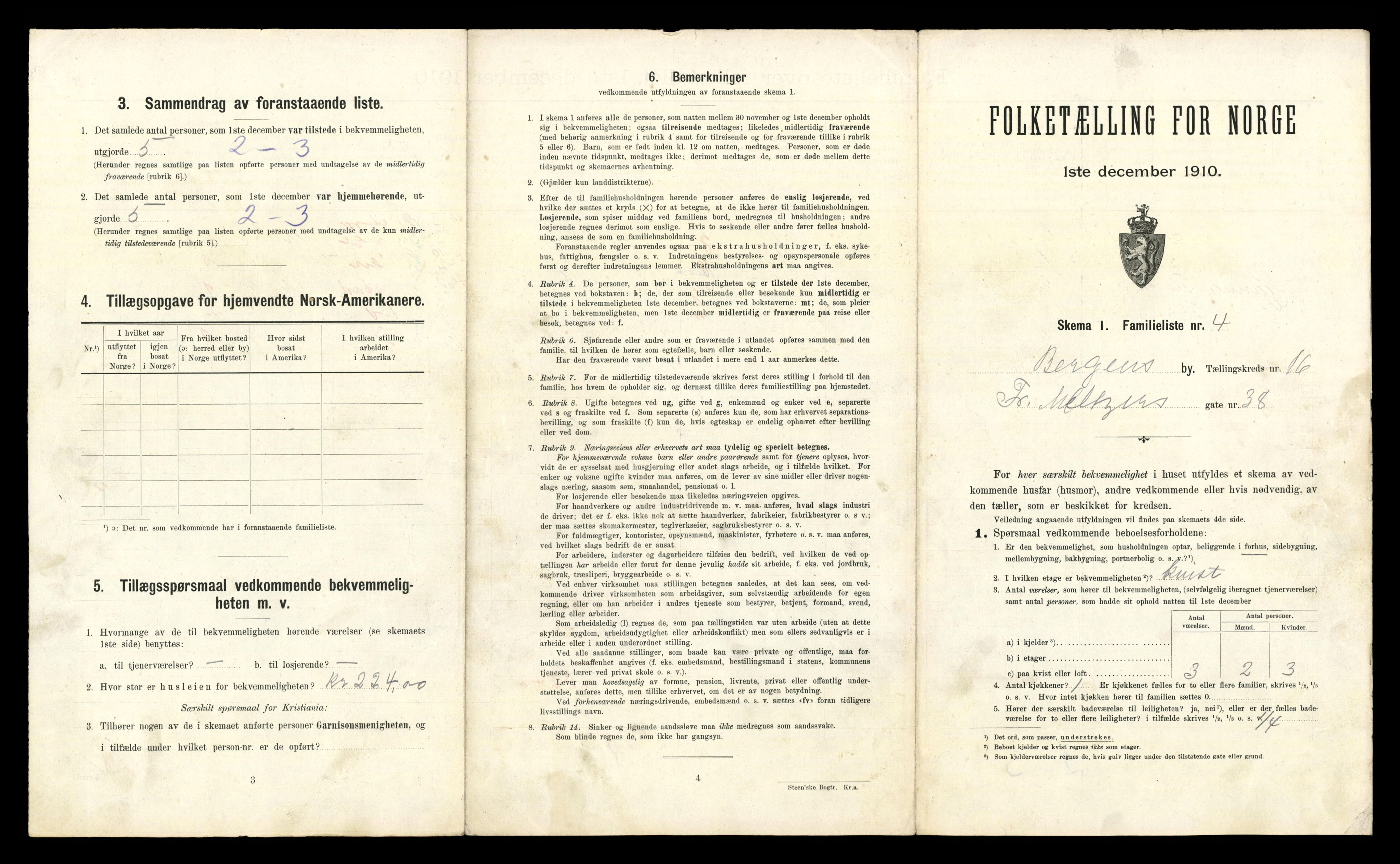 RA, 1910 census for Bergen, 1910, p. 5431