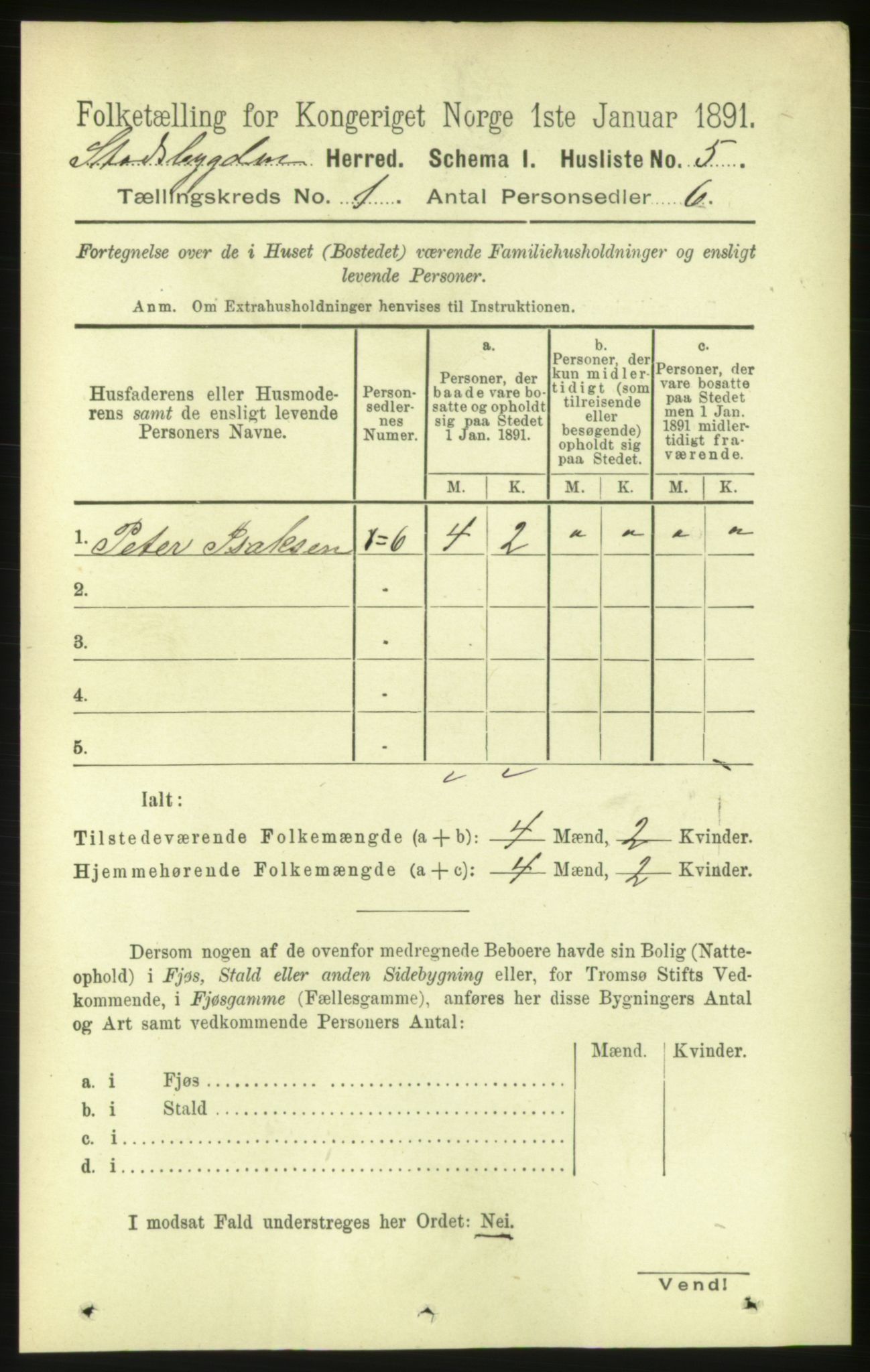 RA, 1891 census for 1625 Stadsbygd, 1891, p. 20