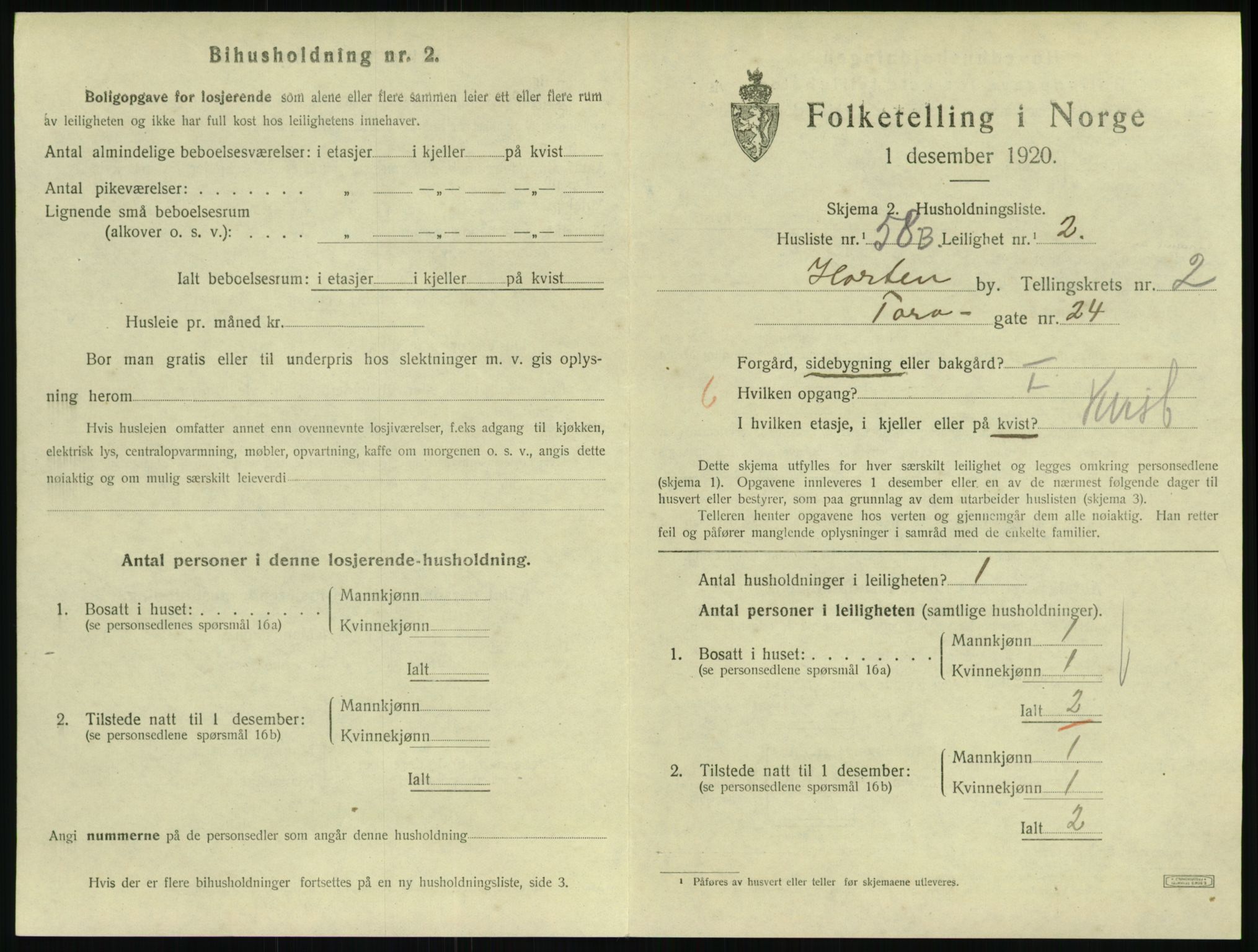 SAKO, 1920 census for Horten, 1920, p. 3547