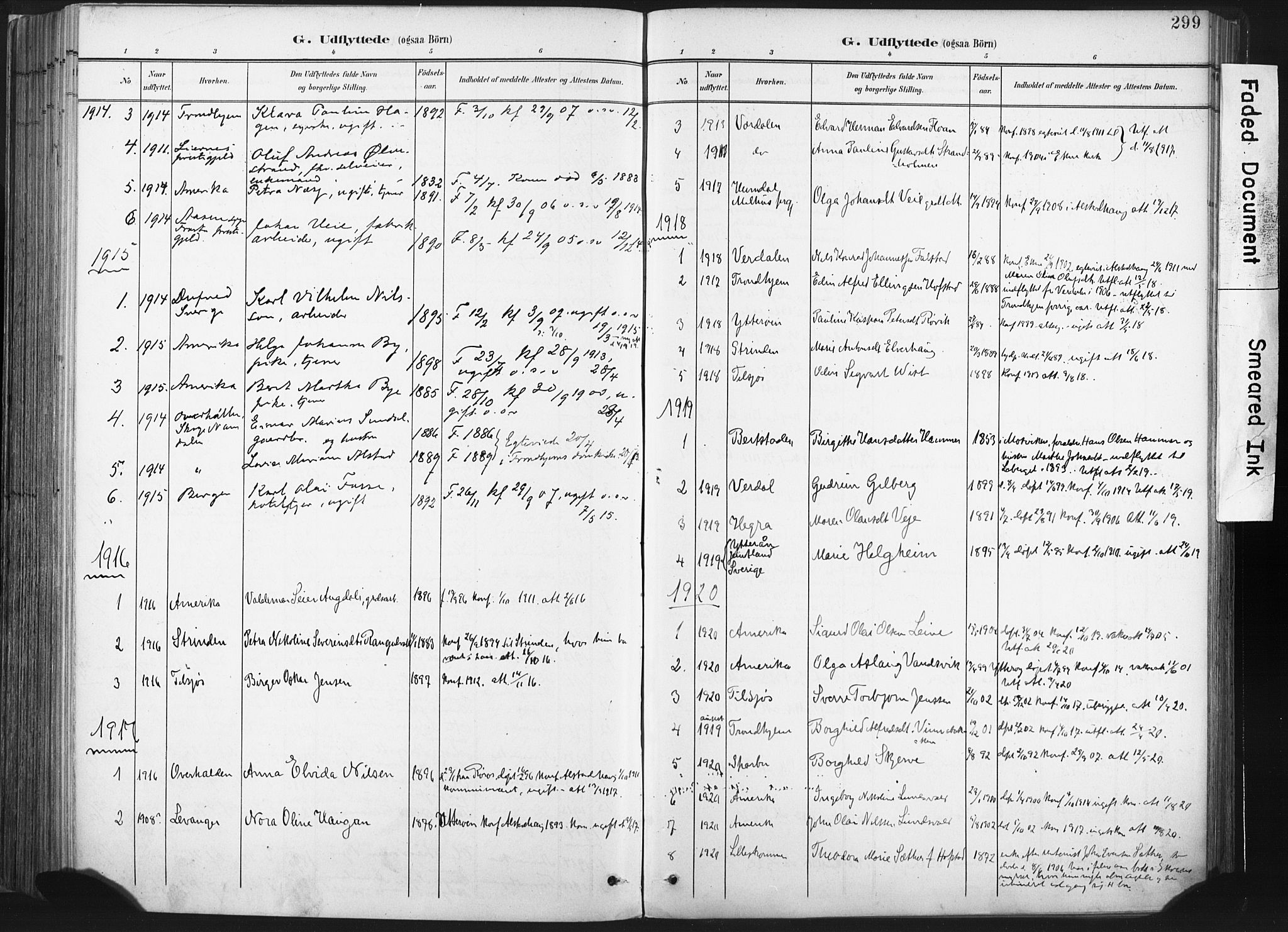 Ministerialprotokoller, klokkerbøker og fødselsregistre - Nord-Trøndelag, SAT/A-1458/717/L0162: Parish register (official) no. 717A12, 1898-1923, p. 299