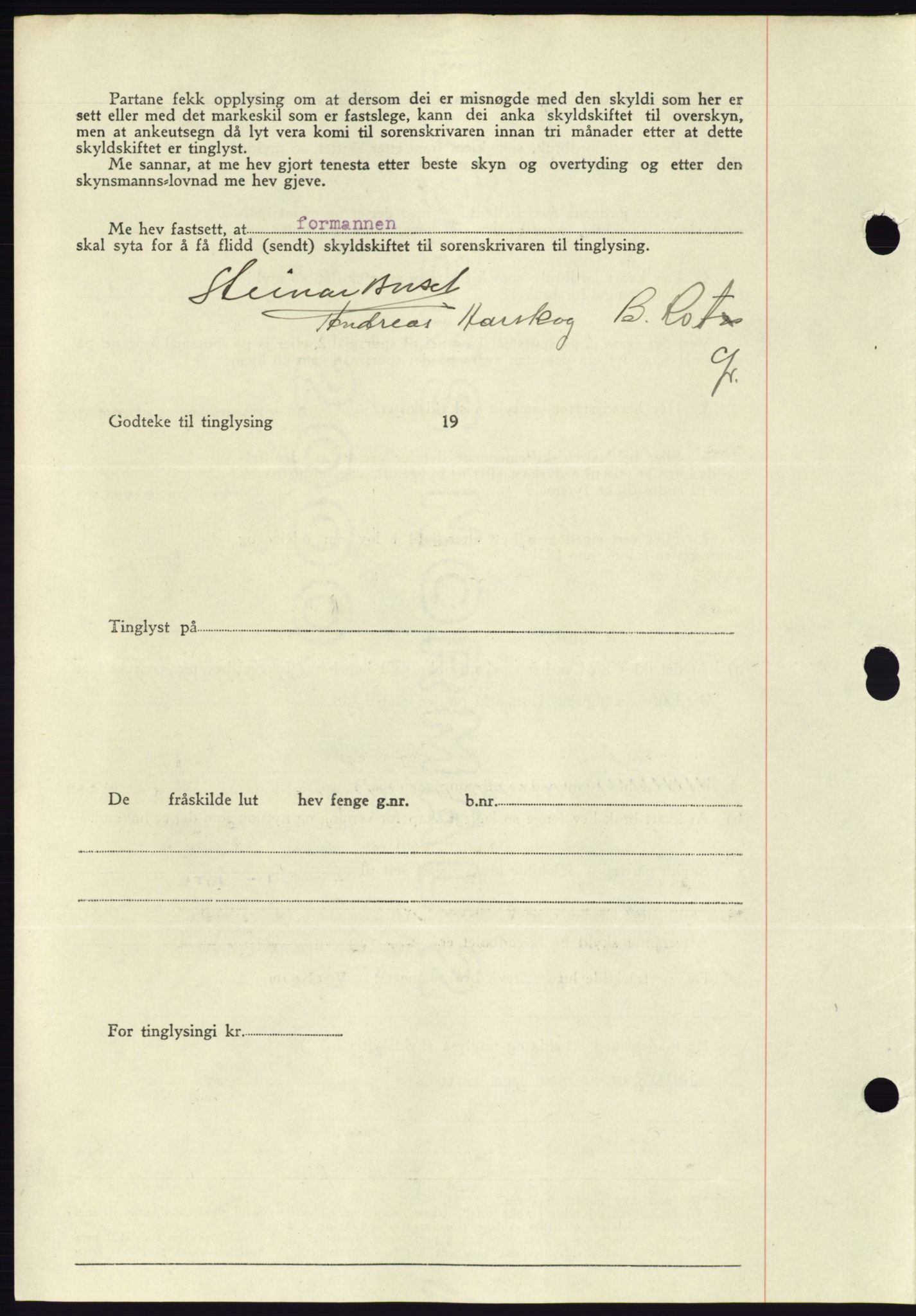 Søre Sunnmøre sorenskriveri, AV/SAT-A-4122/1/2/2C/L0077: Mortgage book no. 3A, 1945-1946, Diary no: : 676/1945