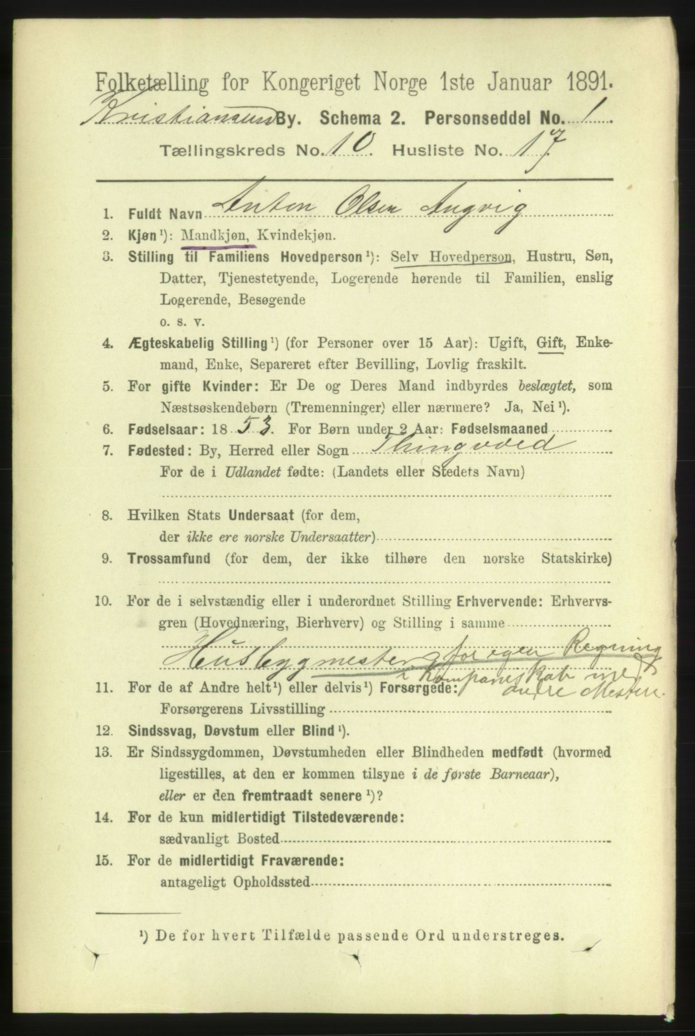 RA, 1891 census for 1503 Kristiansund, 1891, p. 8444